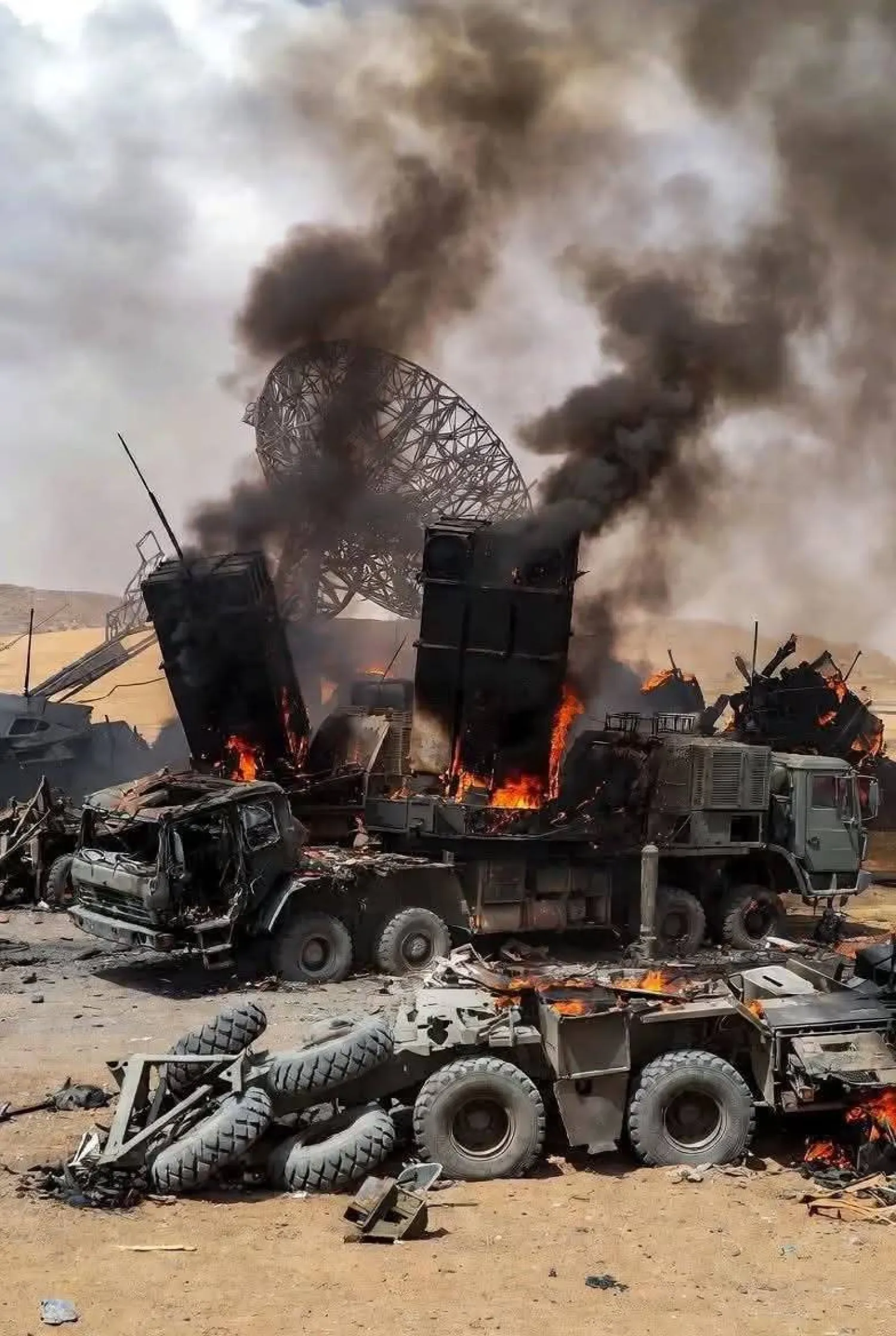 صورة وزعها فصيل «درع الشمال» الحليف للجيش وقال إنها لمنصة دفاع جوي دمرها الجيش (فيسبوك)