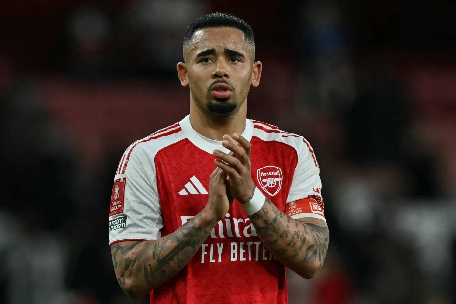 غابرييل جيسوس مهاجم آرسنال (أ.ف.ب)