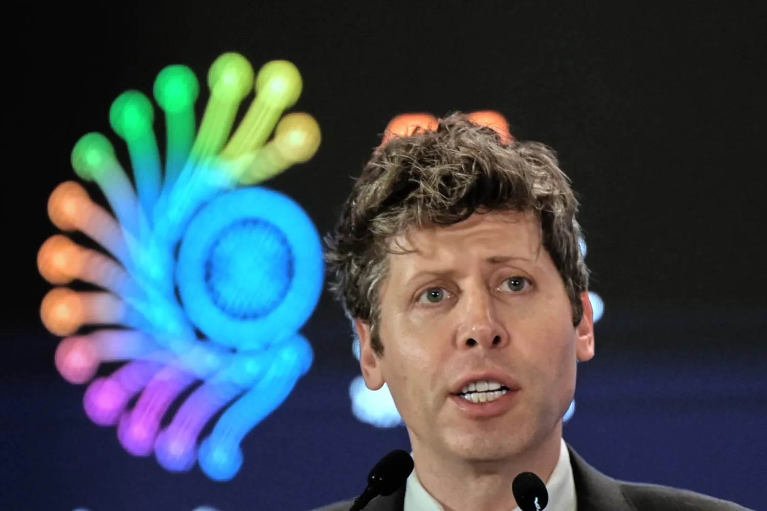 OpenAI’s CEO Sam Altman speaks at the AI Summit in New Delhi, India, Thursday, Feb. 19, 2026. (AP Photo)