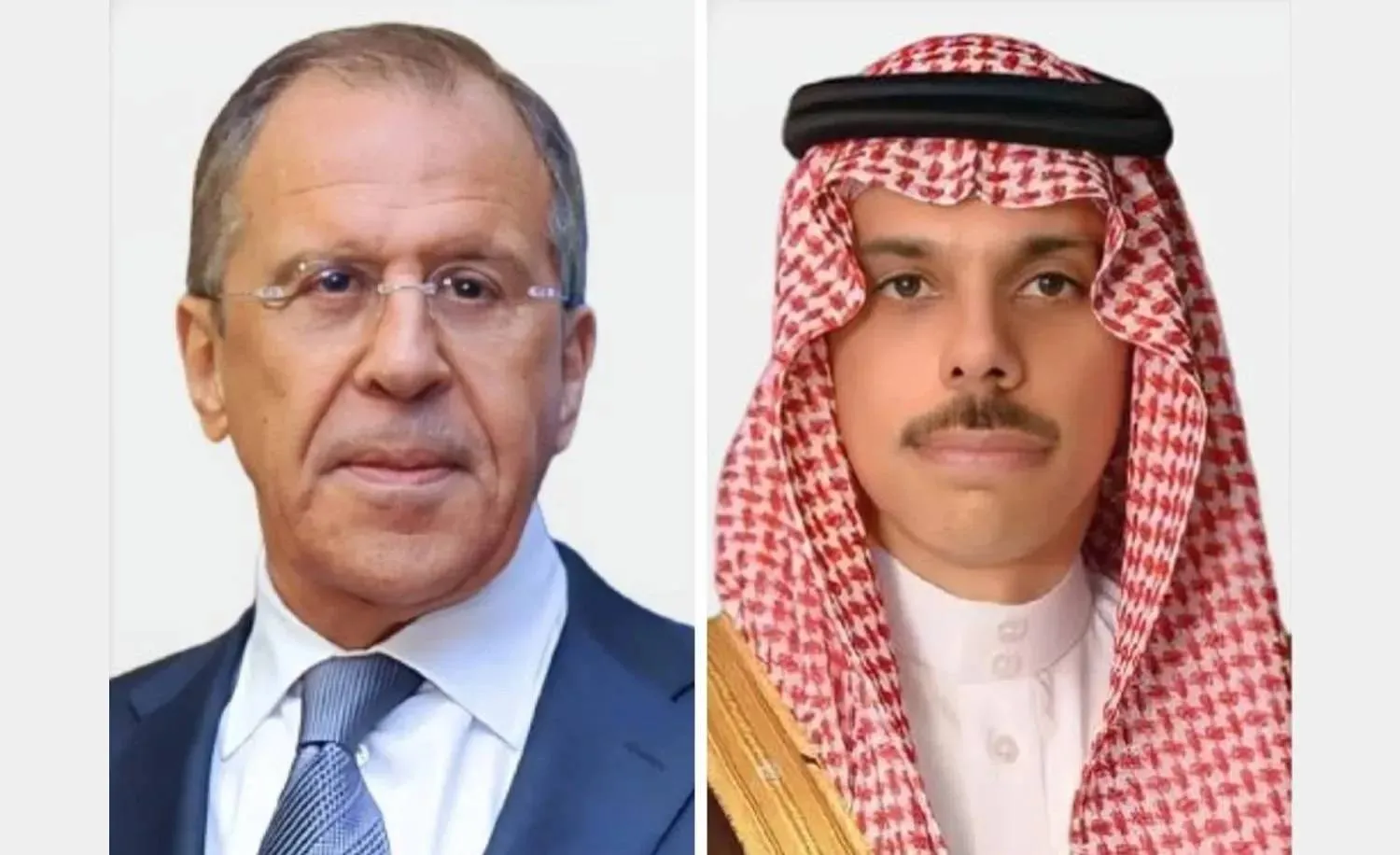 Saudi Minister of Foreign Affairs Prince Faisal bin Farhan bin Abdullah and his Russian counterpart Sergei Lavrov. (Saudi Foreign Ministry)
