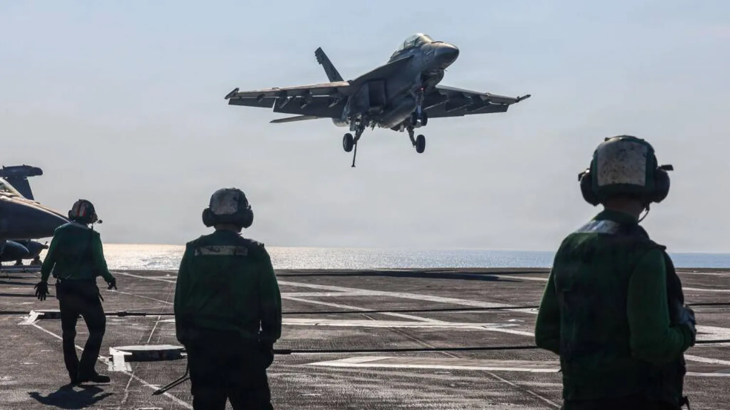 Donald Trump has deployed warships, fighter jets and other military hardware to the Middle East as he puts pressure on Iran. Hannah Tross / US NAVY/AFP
