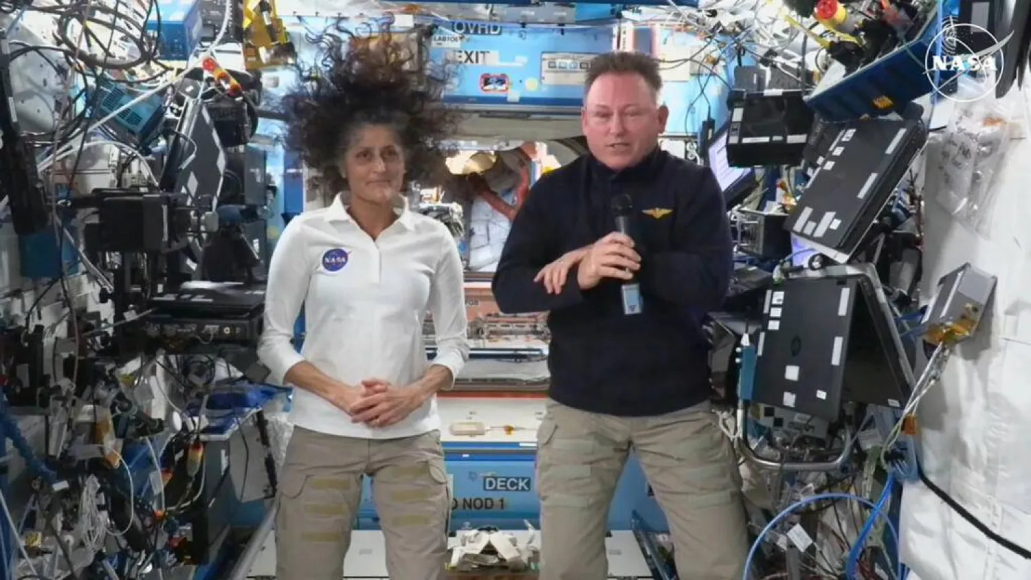 NASA duo Butch Wilmore and Suni Williams were stuck on the ISS for nine months. Handout / NASA TV/AFP/File
