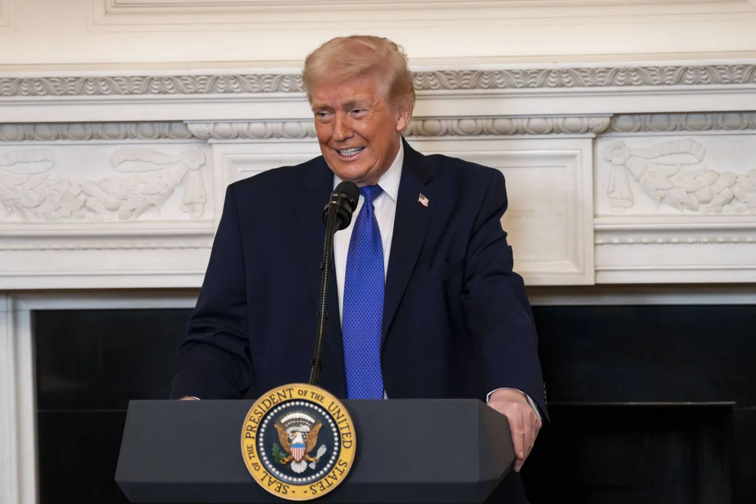 US President Donald Trump speaks during a Governors Working Breakfast in the State Dining Room of the White House in Washington, DC, USA, 20 February 2026. (EPA)