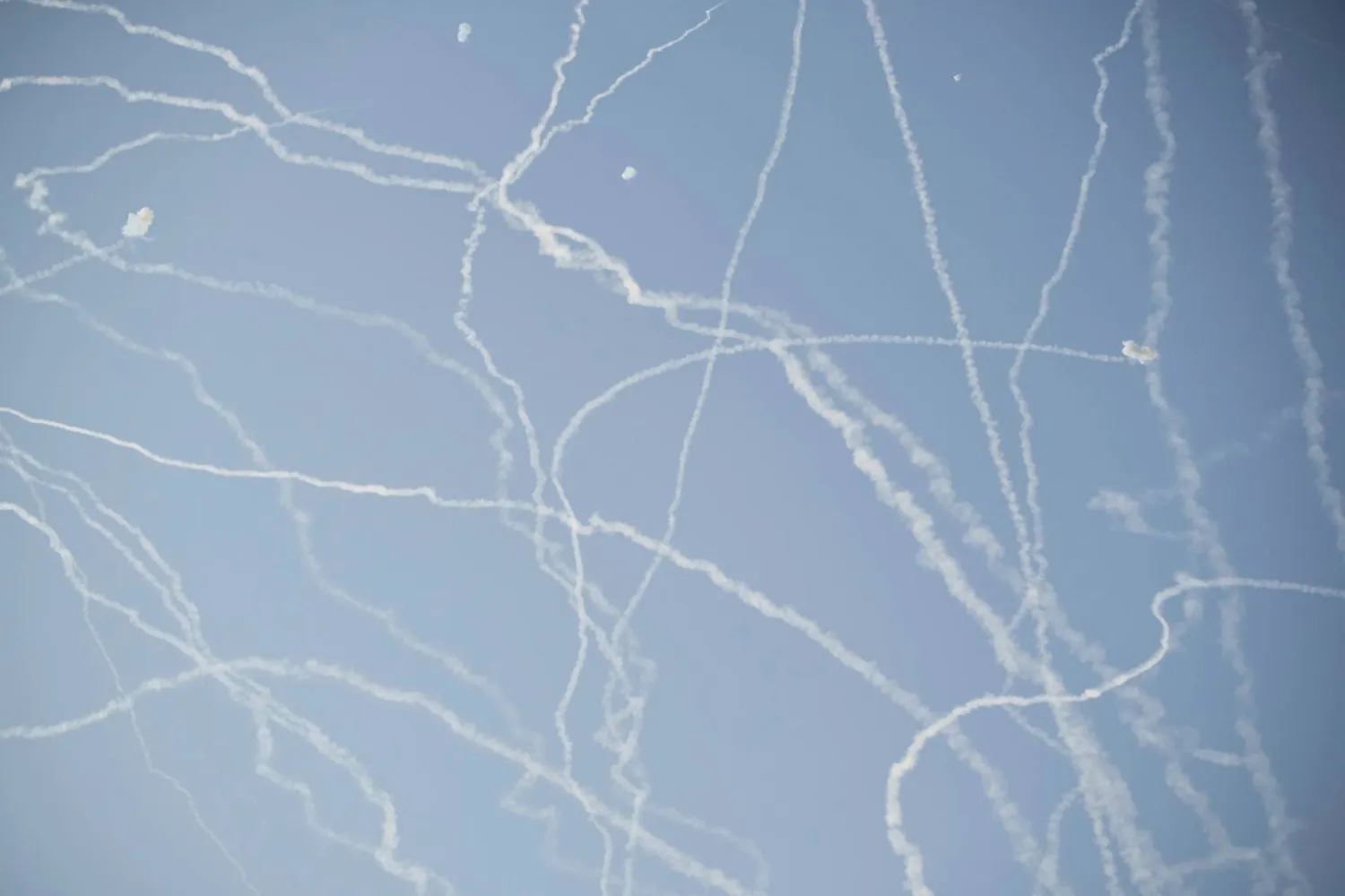 Israeli air defense system fires to intercept missiles during an Iranian attack over Tel Aviv, Israel, Thursday, June 19, 2025. (AP) 