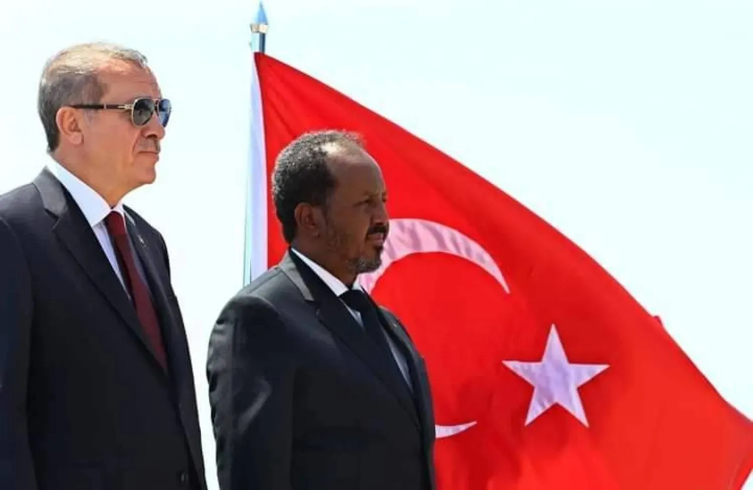 Turkish President and his Somali counterpart Hassan Sheikh Mohamud (Somali National News Agency) 