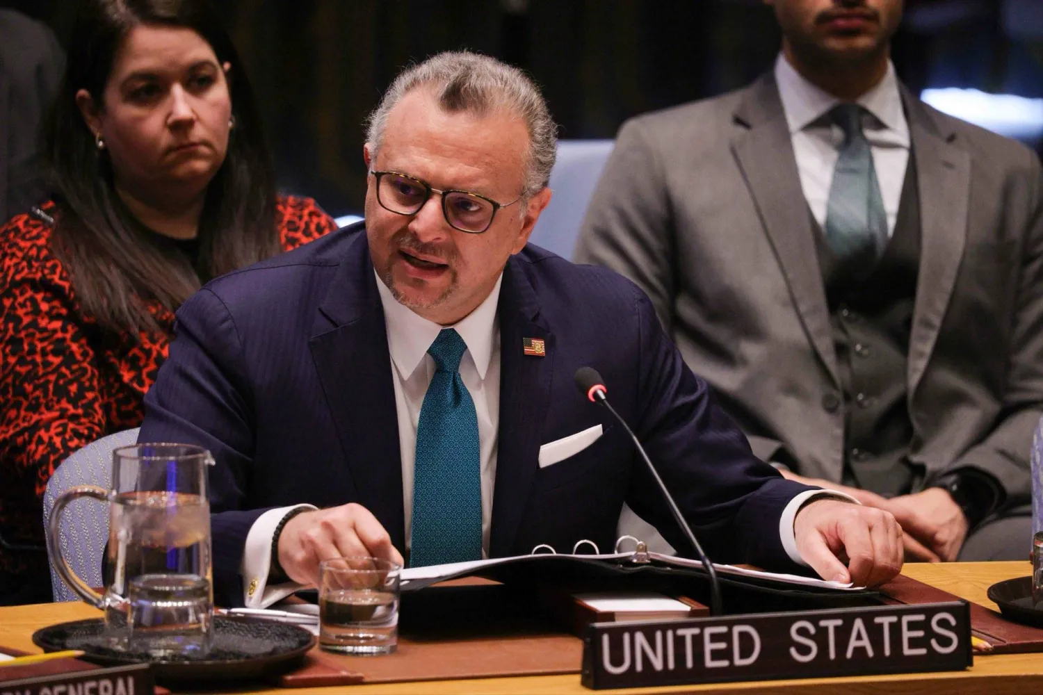 US Senior Advisor for Arab and African Affairs Massad Boulos addresses the UN Security Council. (US Senior Advisor for Arab and African Affairs Massad Boulos on X)