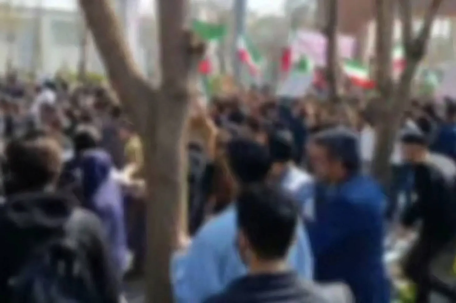 This video grab taken from UGC images posted on social media and verified by AFPTV teams in Paris on February 21, 2026, shows Iranians clashing near the Department of Aerospace Engineering of Sharif University in Tehran. (UGC / AFP) 