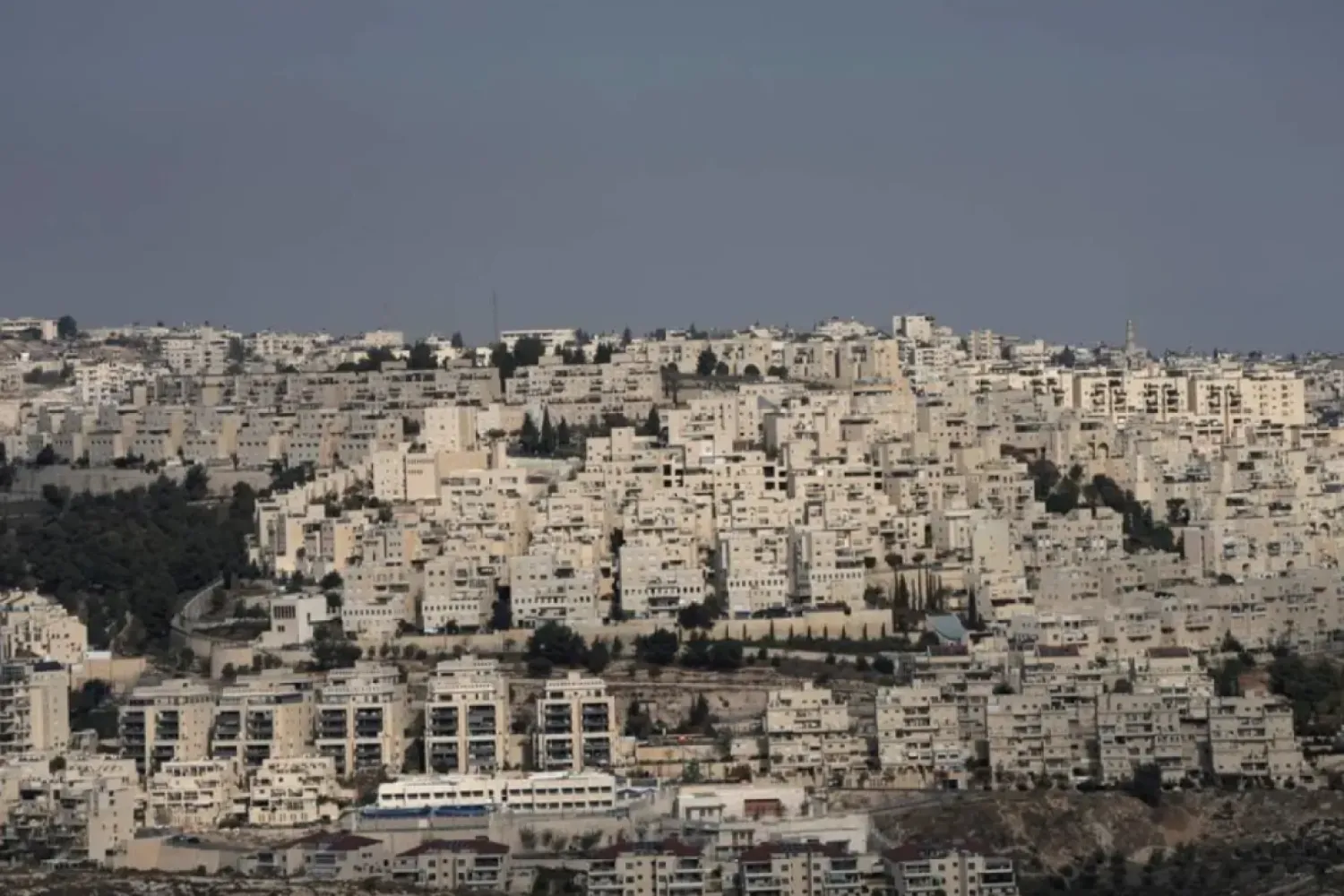 The Israeli settlement of Har Homa, seen from the West Bank city of Bethlehem, Tuesday, Dec. 17, 2024. (AP)
