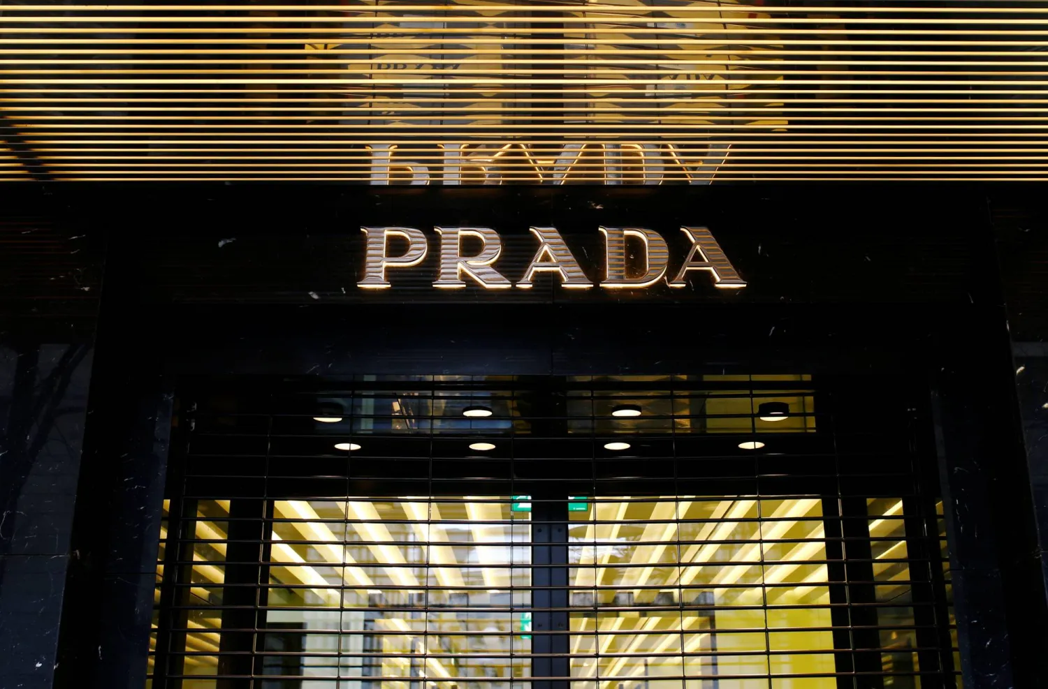 The company's logo is seen at a Prada store in Zurich, Switzerland January 25, 2021. (Reuters) 