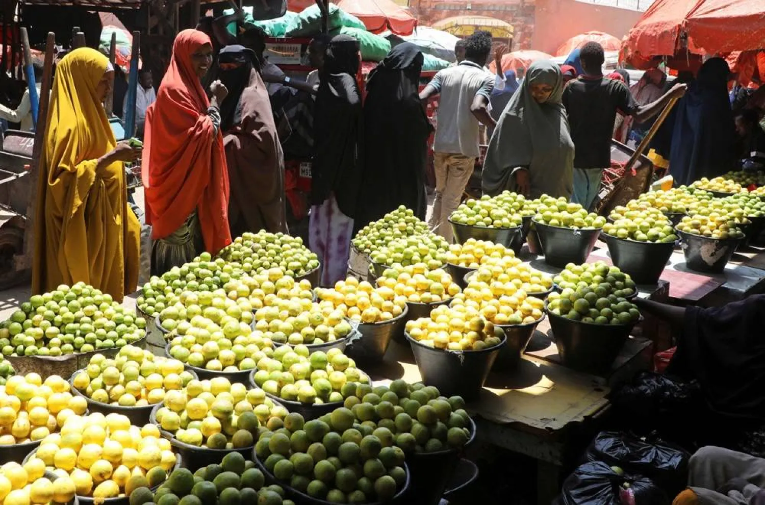  Lime is displayed for sale at an open-air grocery market as Muslims start the fasting month of Ramadan within Bakara market in Mogadishu, Somalia February 18, 2026. (Reuters)