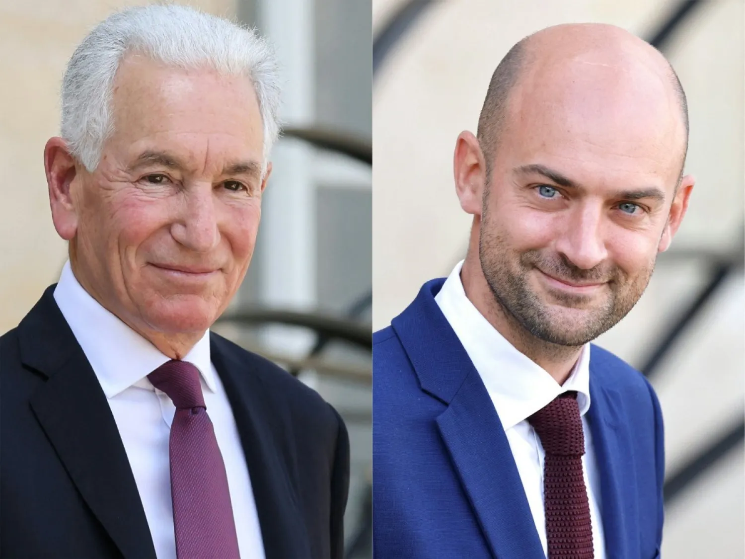 صورة مركبة لوزير الخارجية الفرنسي جان نويل بارو وسفير الولايات المتحدة في باريس شارل كوشنر (أ.ف.ب)