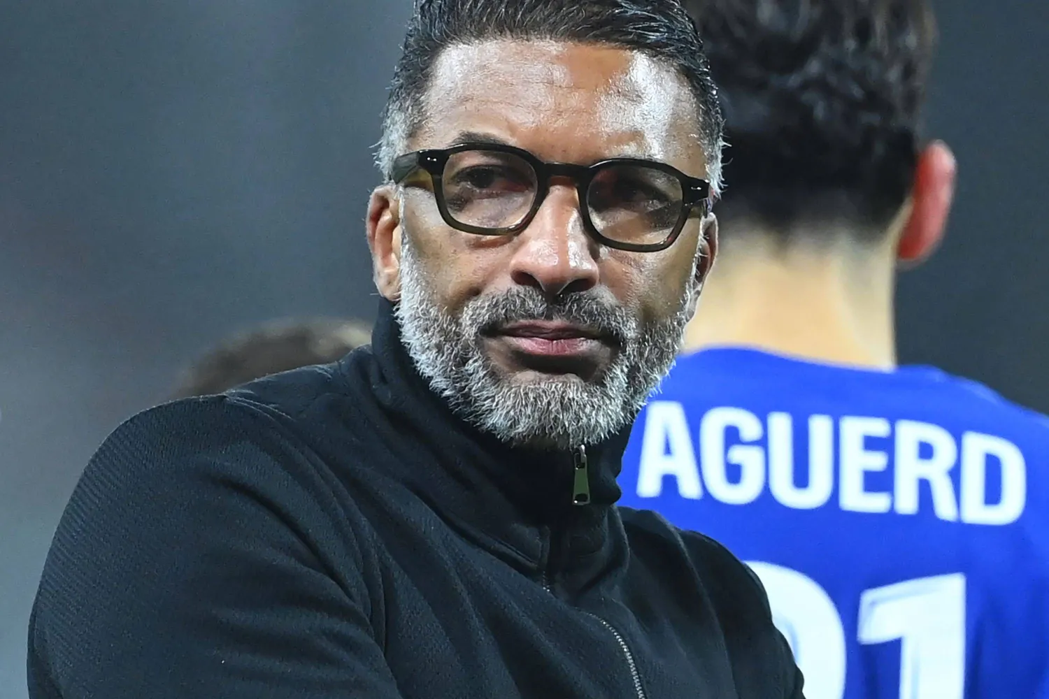 Marseille's Italian newly head coach Habib Beye looks on during the French L1 football match between Stade Brestois 29 and Olympique de Marseille at Francis-Le Ble stadium in Brest on February 20, 2026. (AFP)