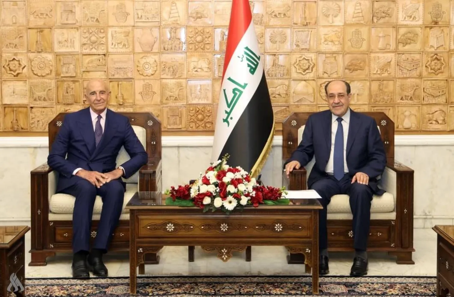 المالكي التقى براك في بغداد يوم 27 فبراير 2026 (وكالة الأنباء العراقية)