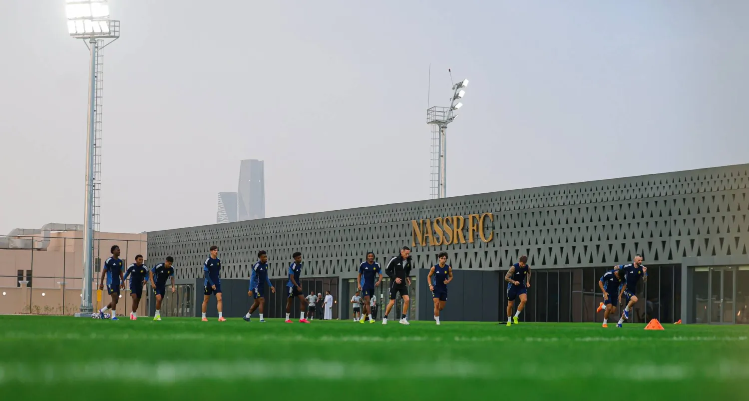 لاعبو «النصر» خلال تدريباتهم الأخيرة (موقع النادي)