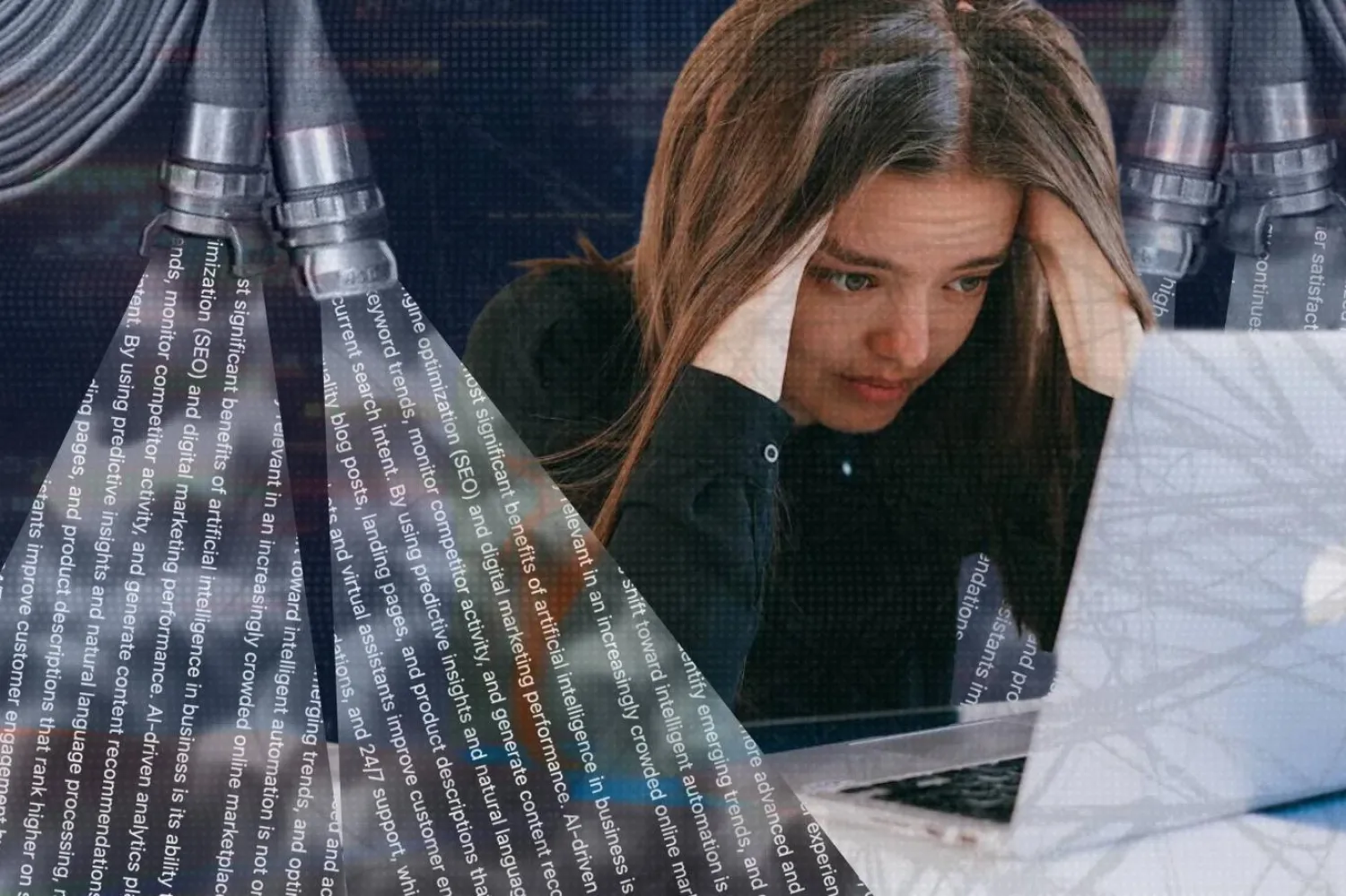 Ofis çalışanları, yapay zeka araçlarını kullanmaktan dolayı zihinsel yorgunluk ve "yapay zeka beyin yanması" yaşıyor (Pauline Wee & DAIR / Better Images of AI / CC )