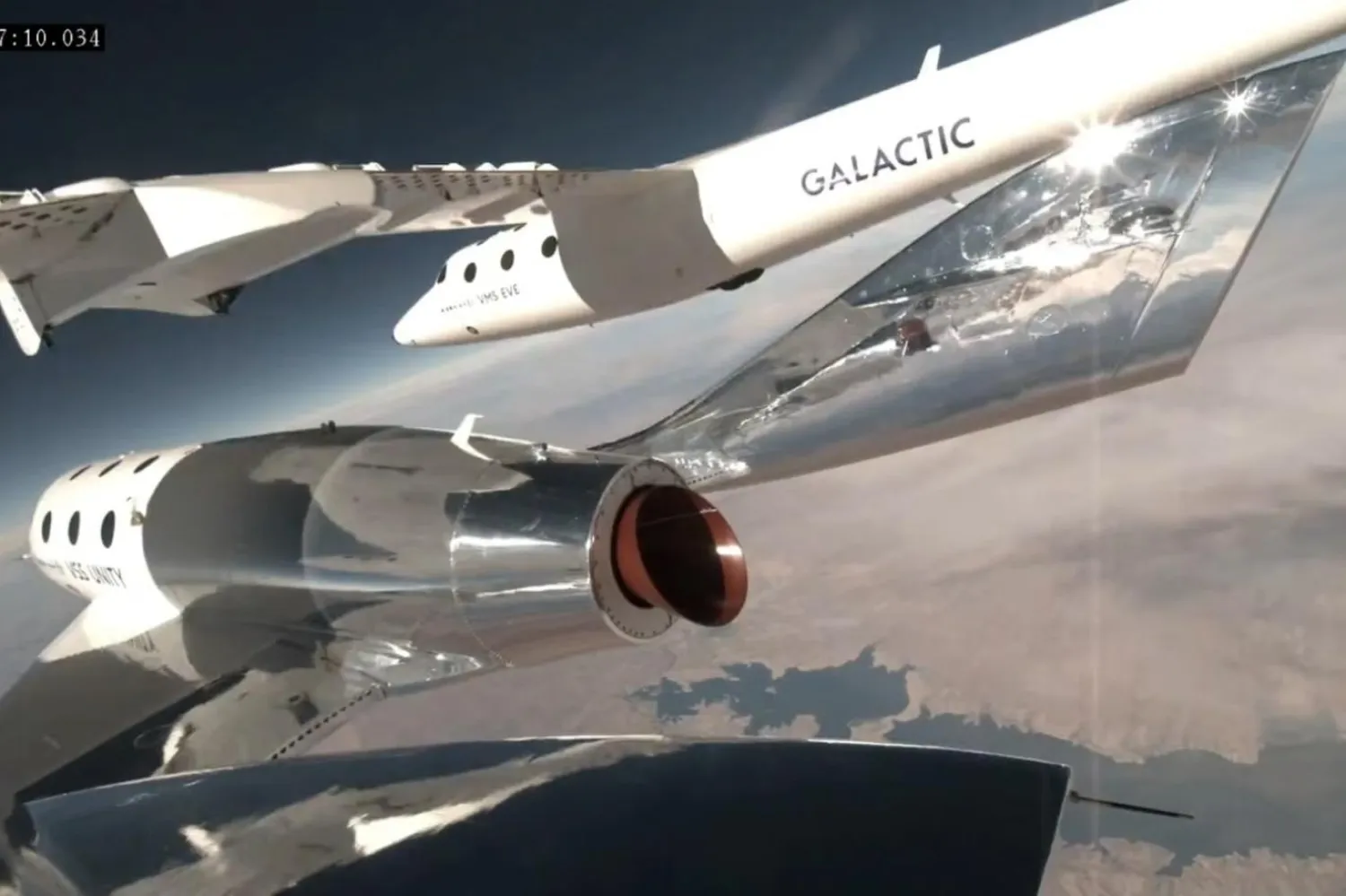 Virgin Galactic'in VSS Unity uzay aracı, 10 Ağustos 2023'te fırlatma ana gemisinden ayrıldı ve bu, bir anne-kız ikilisinin birlikte uzaya uçtuğu ilk sefer oldu (Virgin Galactic)