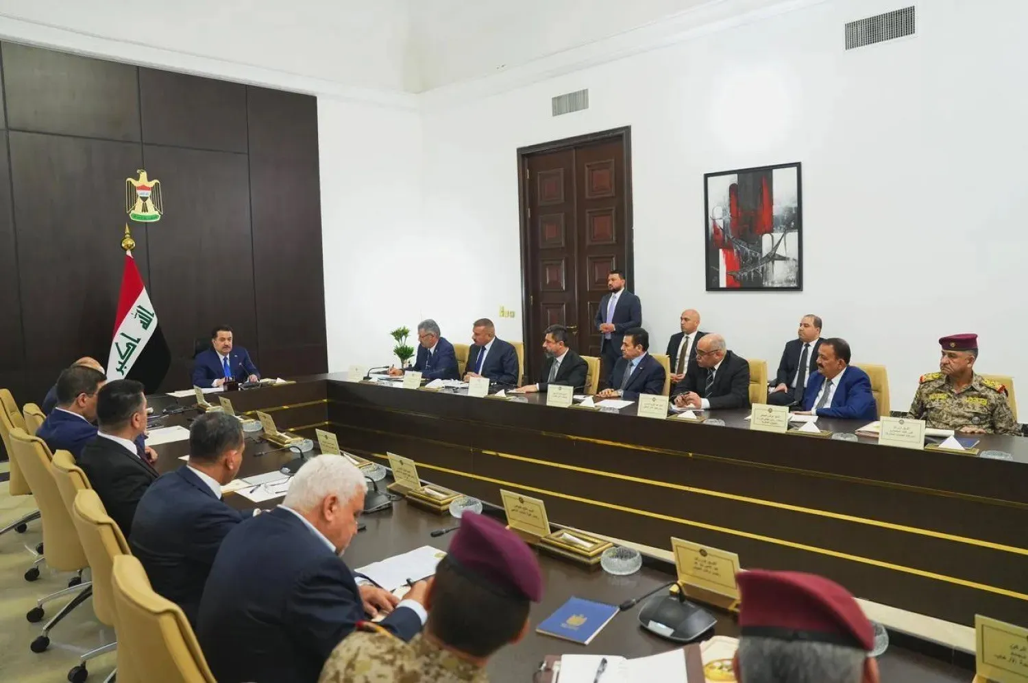 Al-Sudani chairs a meeting of the National Security Council (Prime Minister’s Office Media).