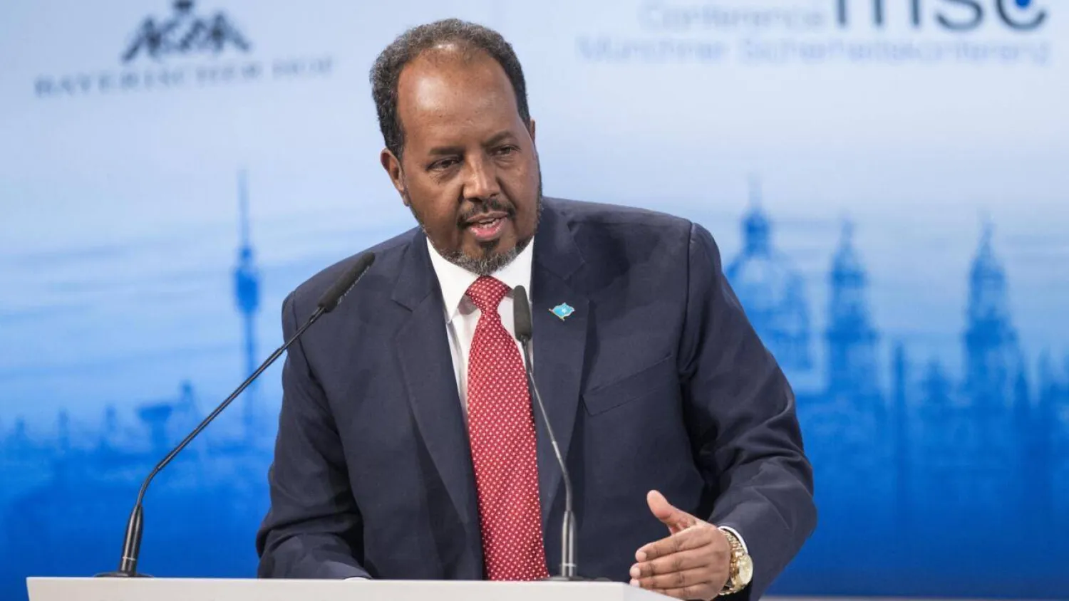 Somalia's President Hassan Sheikh Mohamud at the Munich Security Conference in Munich, Germany, on February 14, 2016. Thomas Kienzle, AFP
