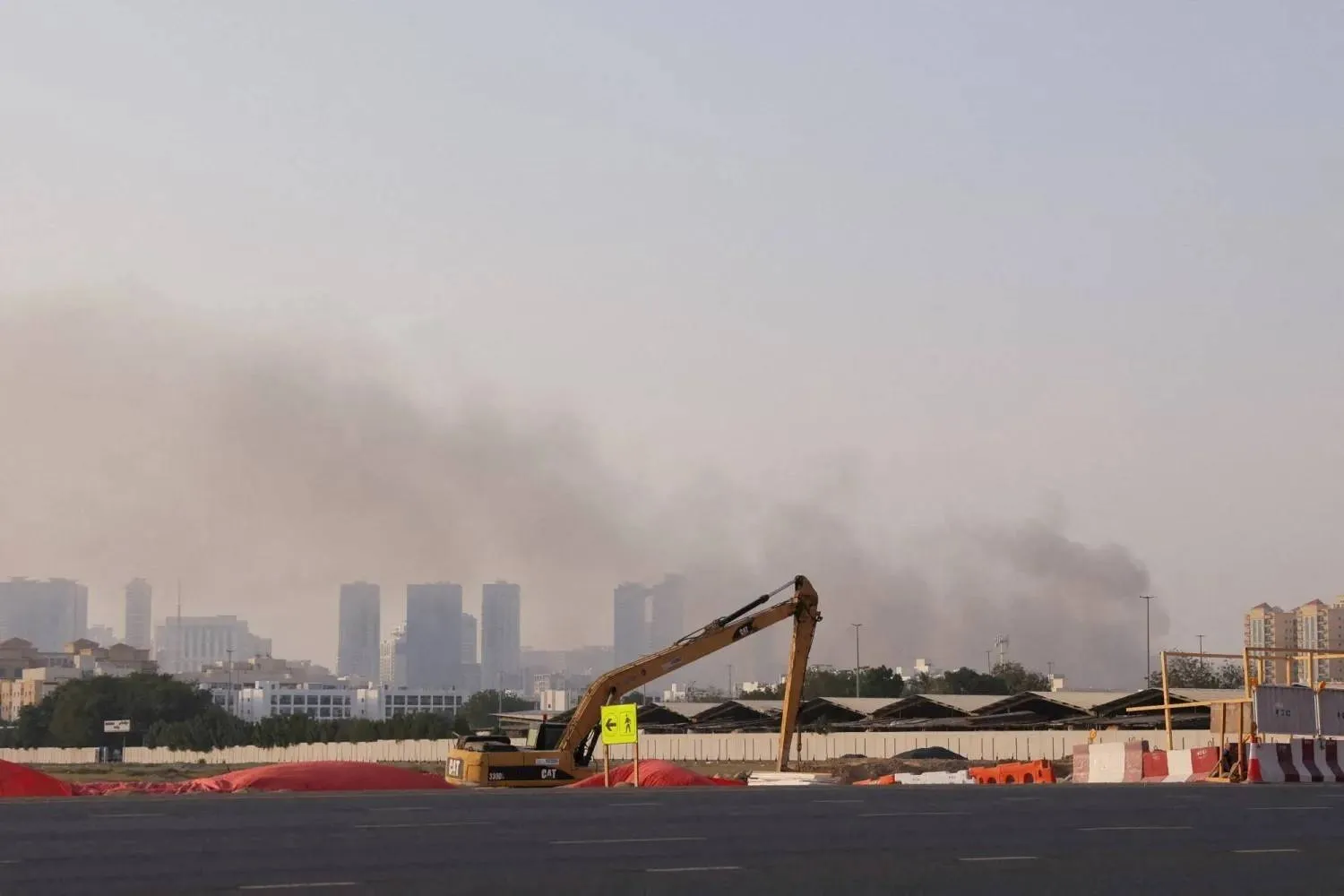 Smoke rises after an Iranian attack in Sharjah in the United Arab Emirates (Reuters)