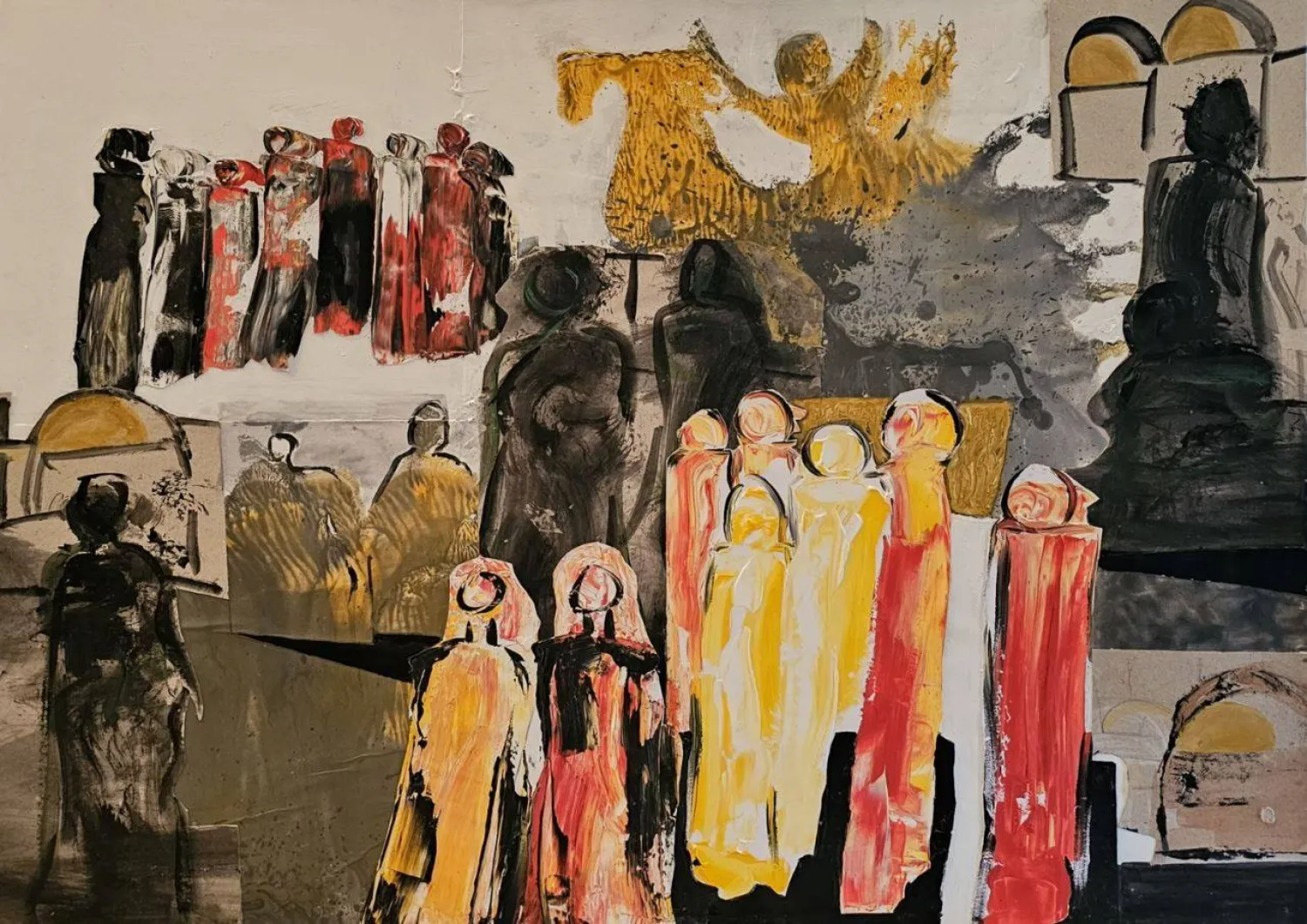 لوحة للفنانة وفاء النشاشيبي (الشرق الأوسط)