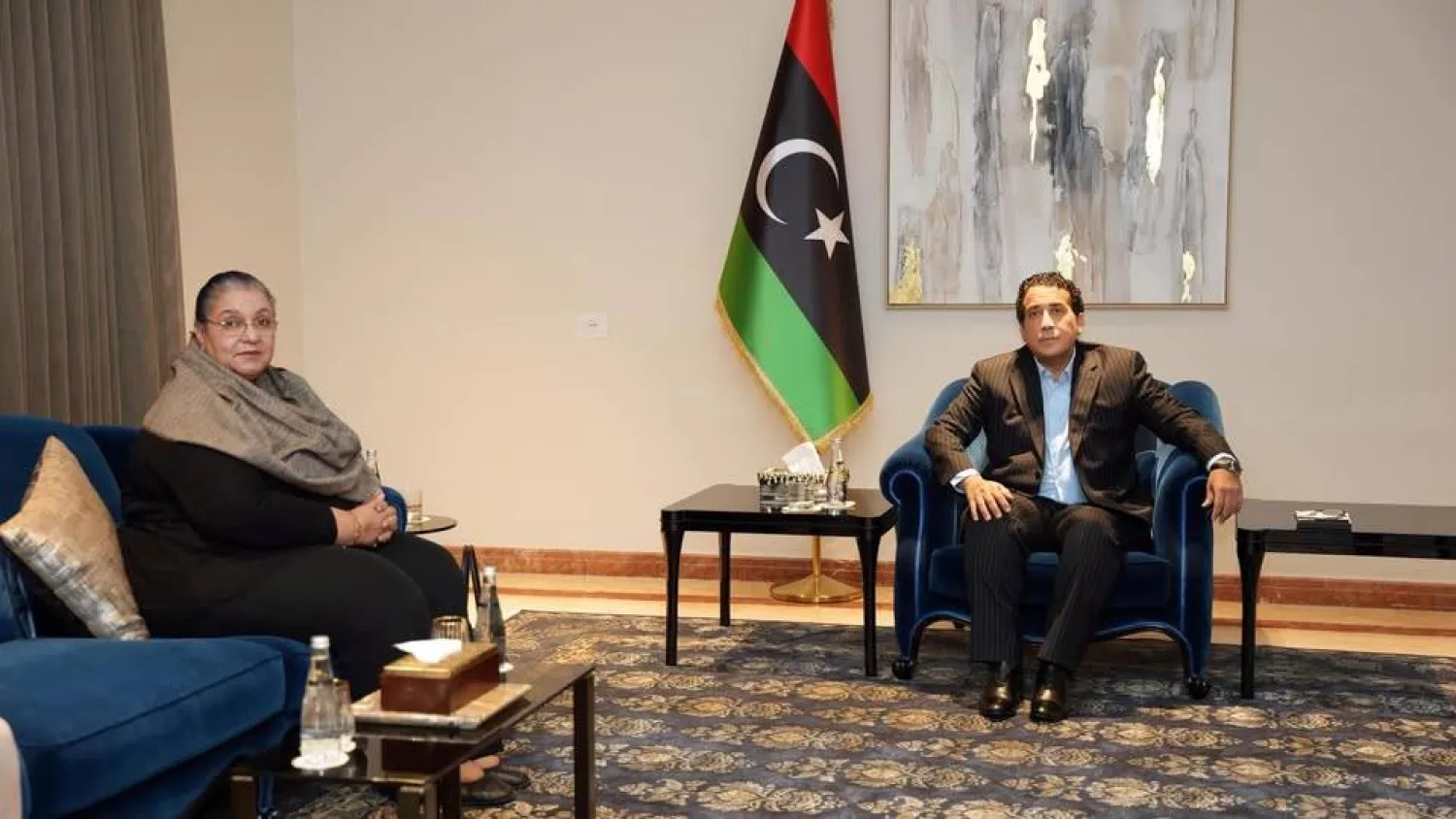 المنفي يلتقي تيتيه في مكتبه بطرابلس 3 مارس (المجلس الرئاسي الليبي)