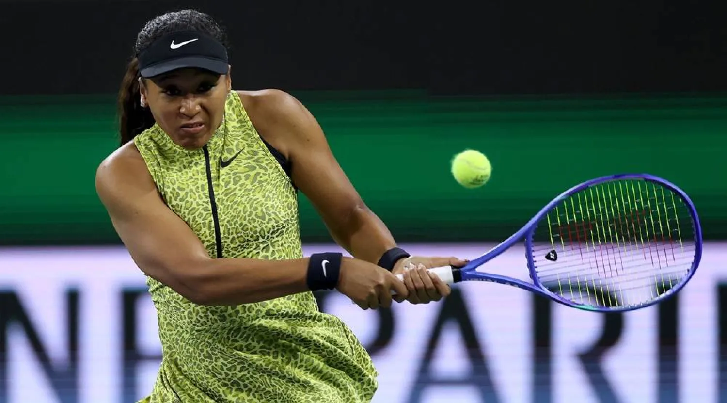 Naomi Osaka of Japan returns a shot to Victoria Jimenez Kasintseva of Andorra during Day 3 of the BNP Paribas Open at the Indian Wells Tennis Garden on March 06, 2026 in Indian Wells, California. (Getty Images/AFP)