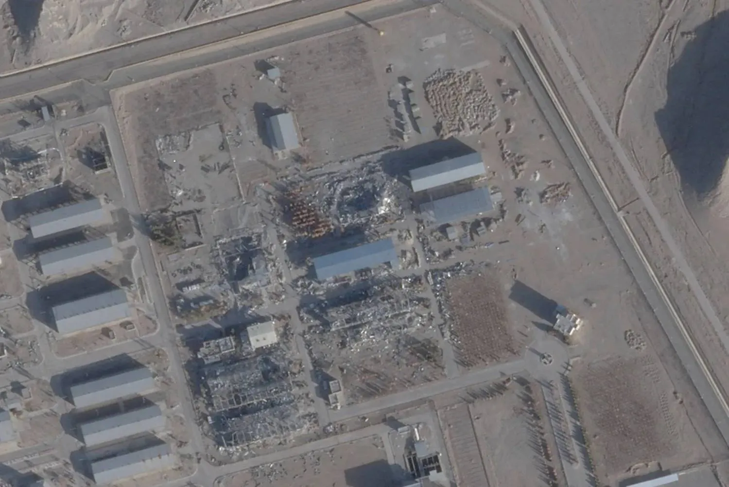 A satellite imagery taken on February 1, 2026, shows a new roof over a previously destroyed building at Isfahan nuclear site, Iran. 2026 PLANET LABS PBC/Handout via REUTERS. 