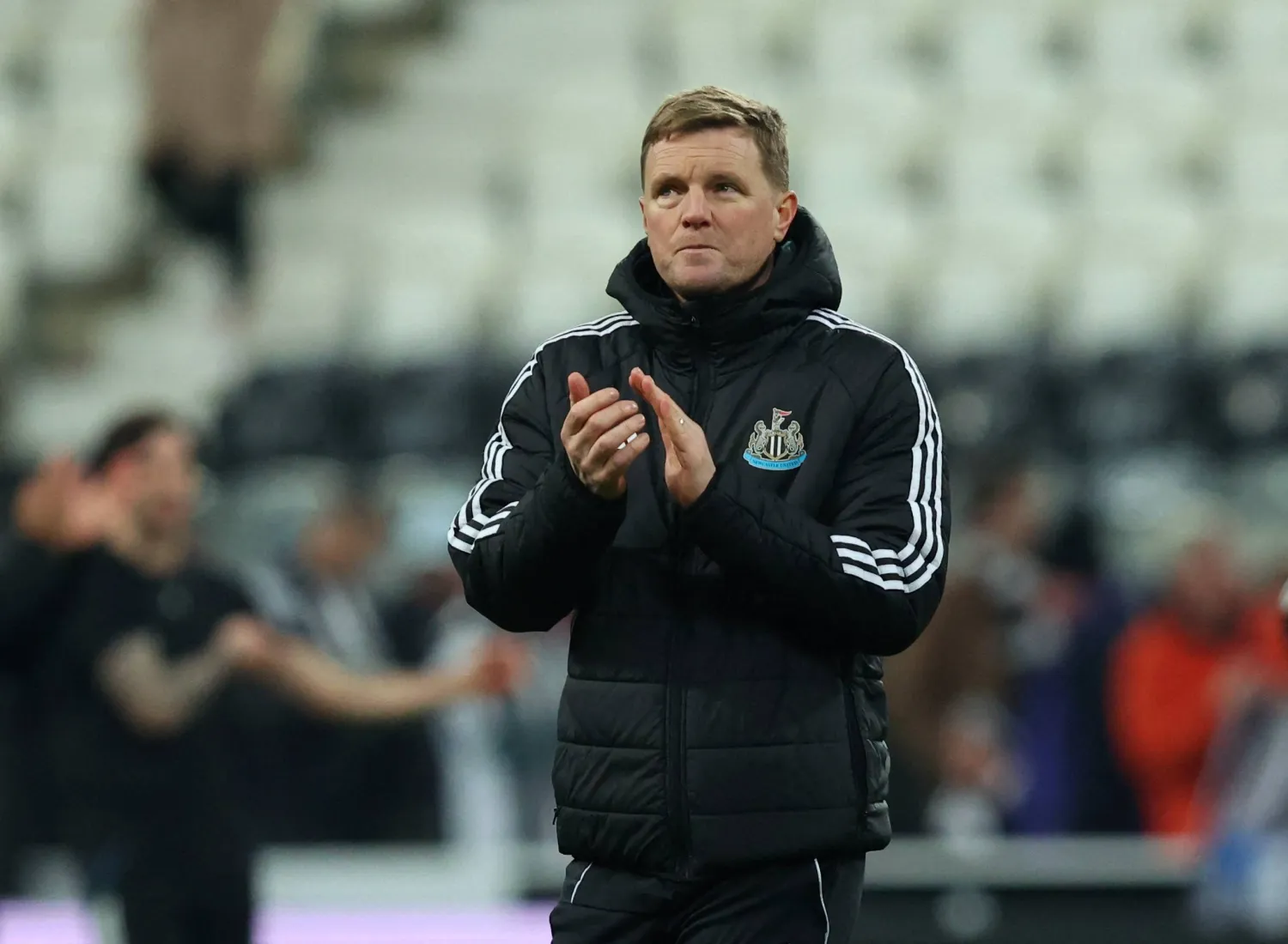 Football - FA Cup - Fifth Round - Newcastle United v Manchester City - St James' Park, Newcastle, Britain - March 7, 2026 Newcastle United manager Eddie Howe looks dejected after the match. (Action Images via Reuters)