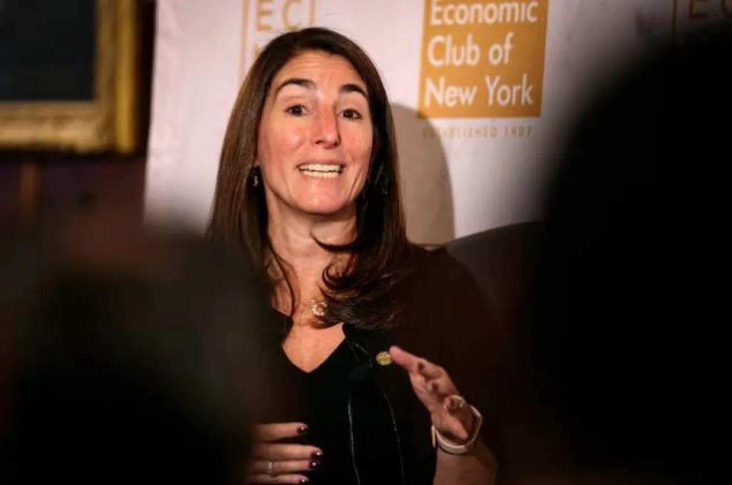 بيث هاماك تخاطب النادي الاقتصادي في نيويورك (رويترز)