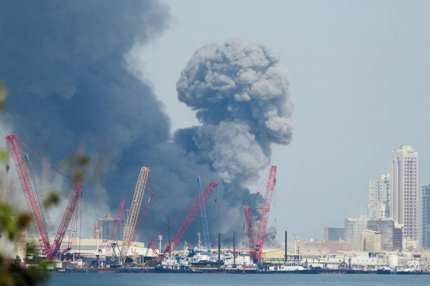 Smoke rises in the sky after blasts were heard in Manama, Bahrain, February 28, 2026. REUTERS/Stringer REFILE - QUALITY REPEAT