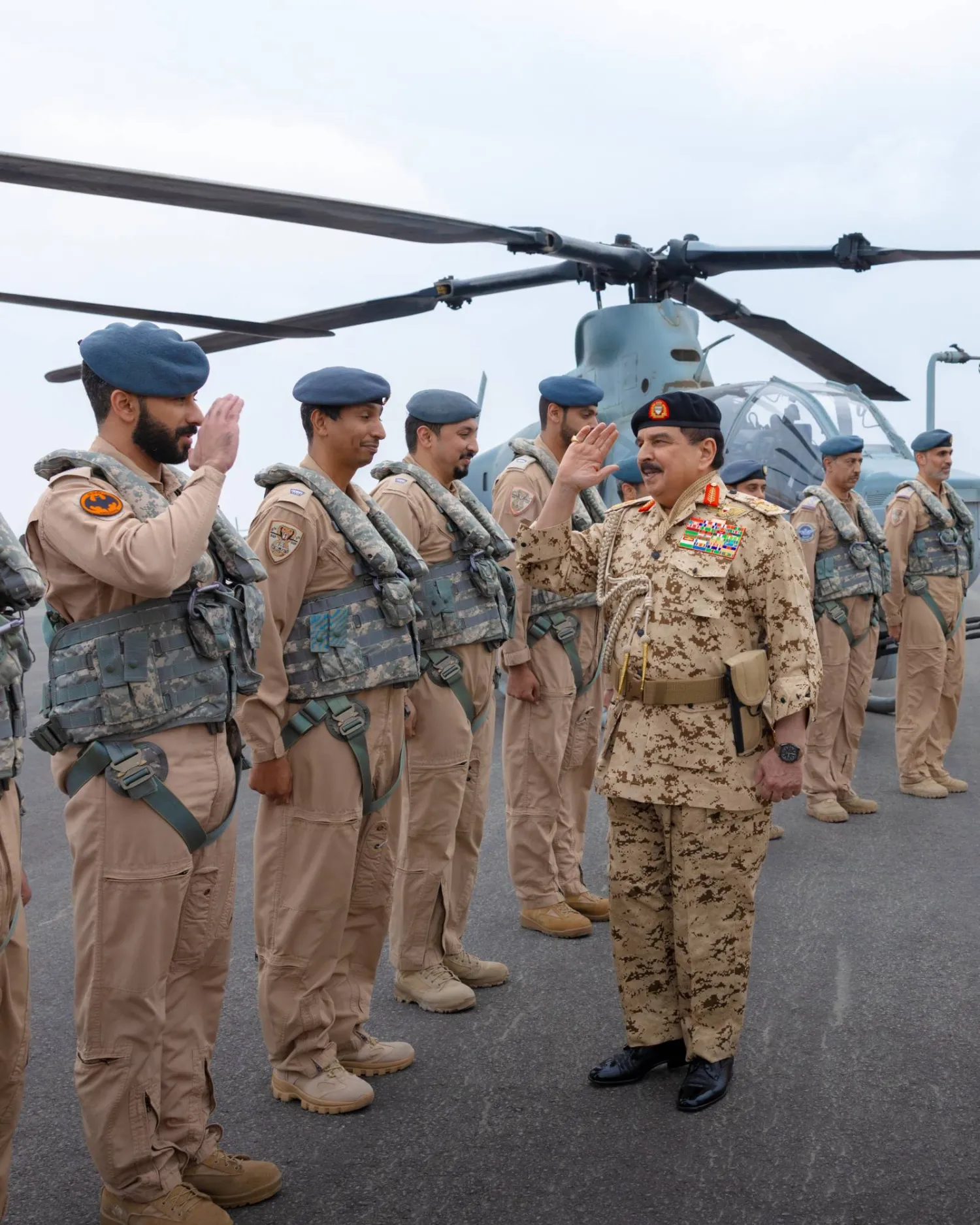 King Hamad hailed the dedicated and valuable efforts of the RBAF servicemen. (BNA)