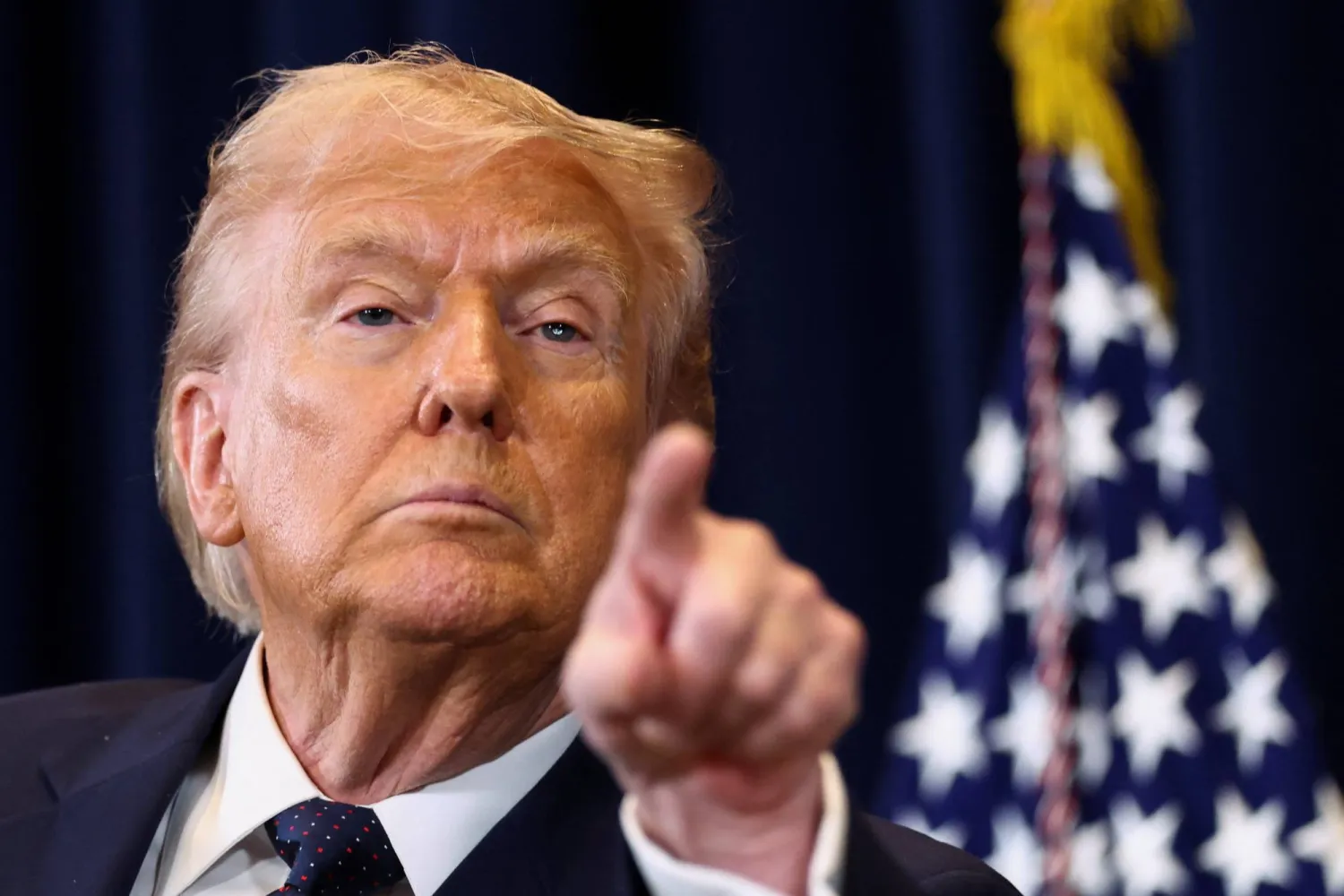 US President Donald Trump takes a question as he speaks during a press conference at Trump National Doral Miami in Miami, Florida, US, March 9, 2026. REUTERS/Kevin Lamarque