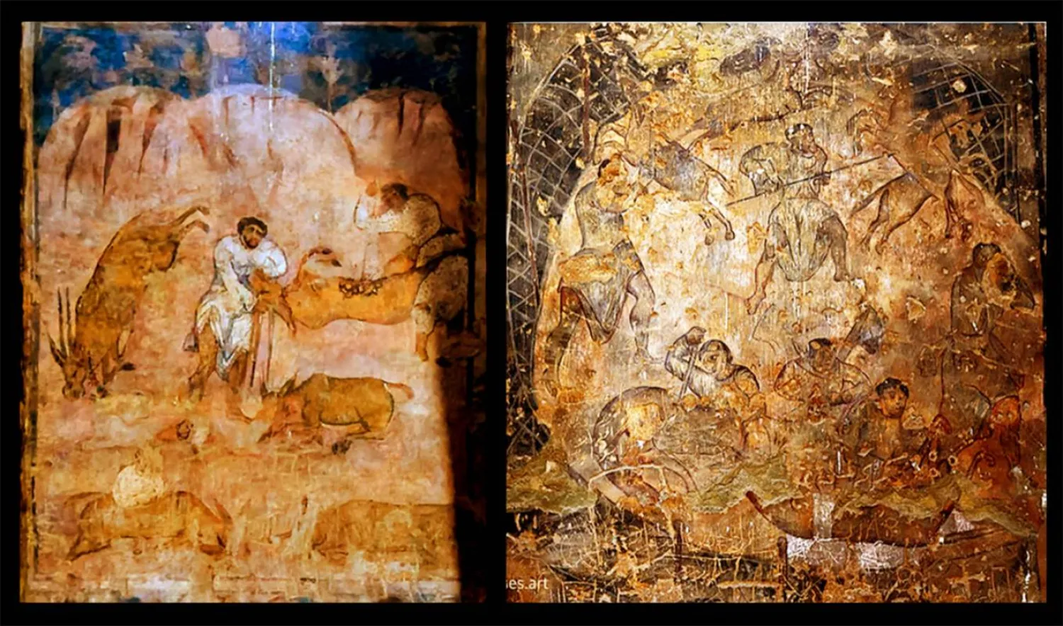 صيد الفرائس وذبحها في لوحتين من جداريات قصير عمرة الأموية في بادية الأردن