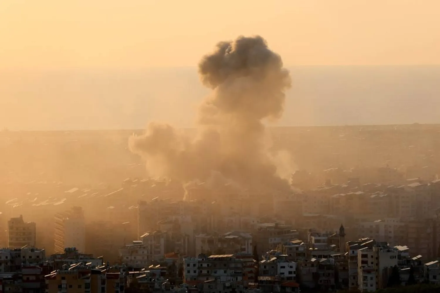 Smoke billows following an Israeli airstrike on Dahieh, in the southern suburbs of Beirut, Lebanon, 10 March 2026. (EPA)