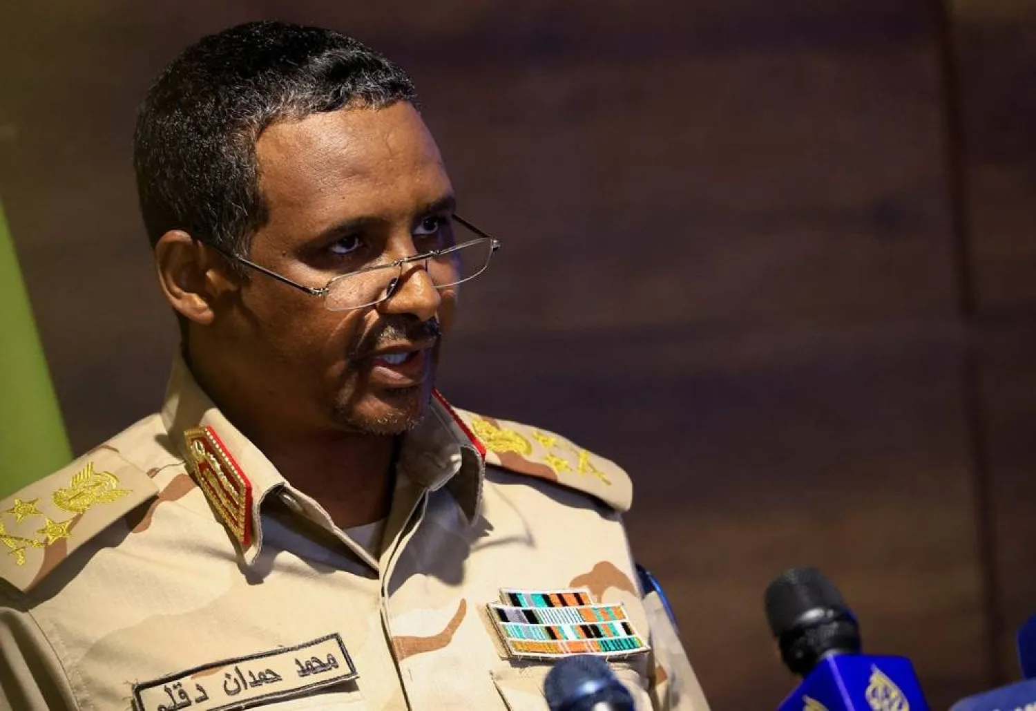 RSF commander Mohamed Hamdan Daglo speaks during a press conference at RSF headquarters in Khartoum, Sudan February 19, 2023. (Reuters)