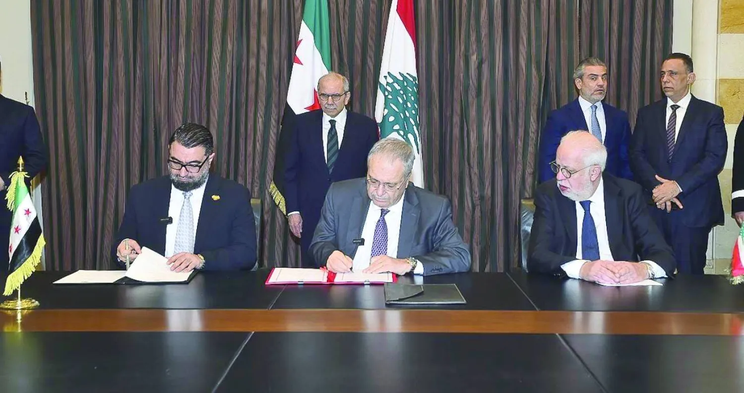توقيع اتفاقية نقل السجناء إلى سوريا بالسراي الحكومي في بيروت يوم 6 فبراير الماضي (رئاسة الحكومة)