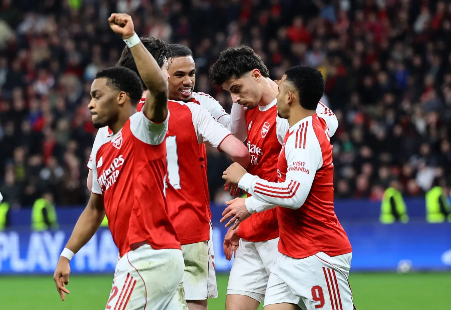 هافيرتز محتفلاً بهدف التعادل (رويترز)