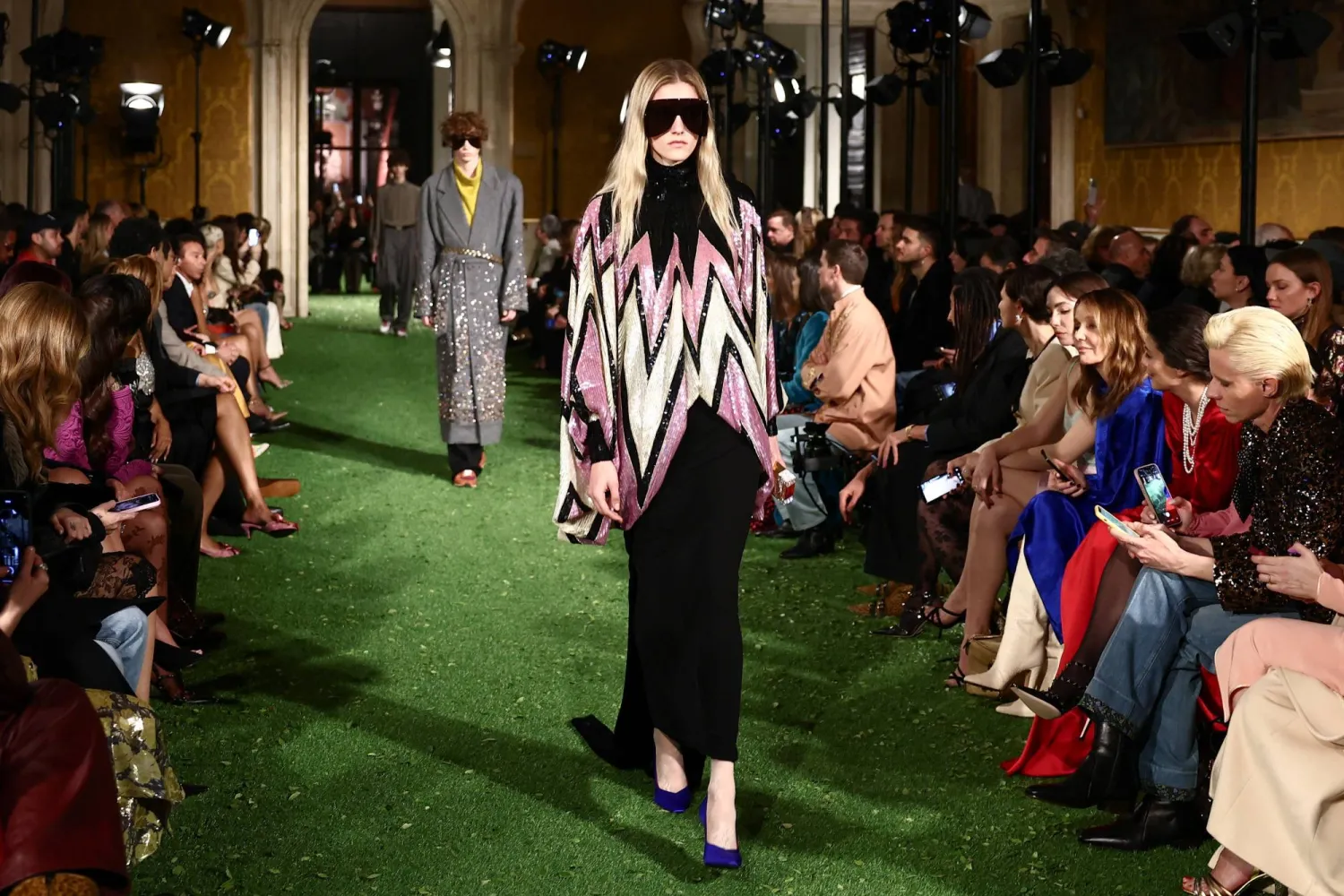 Models present creations from Valentino's Fall/Winter 2026/2027 collection at Palazzo Barberini, in Rome, Italy, March 12, 2026. REUTERS/Yara Nardi