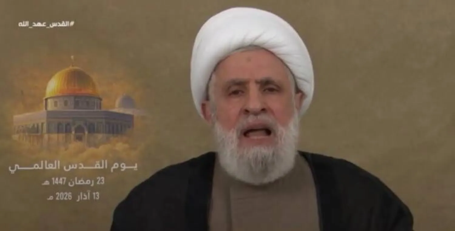 نعيم قاسم في خطاب متلفز اليوم بمناسبة يوم القدس (إكس)