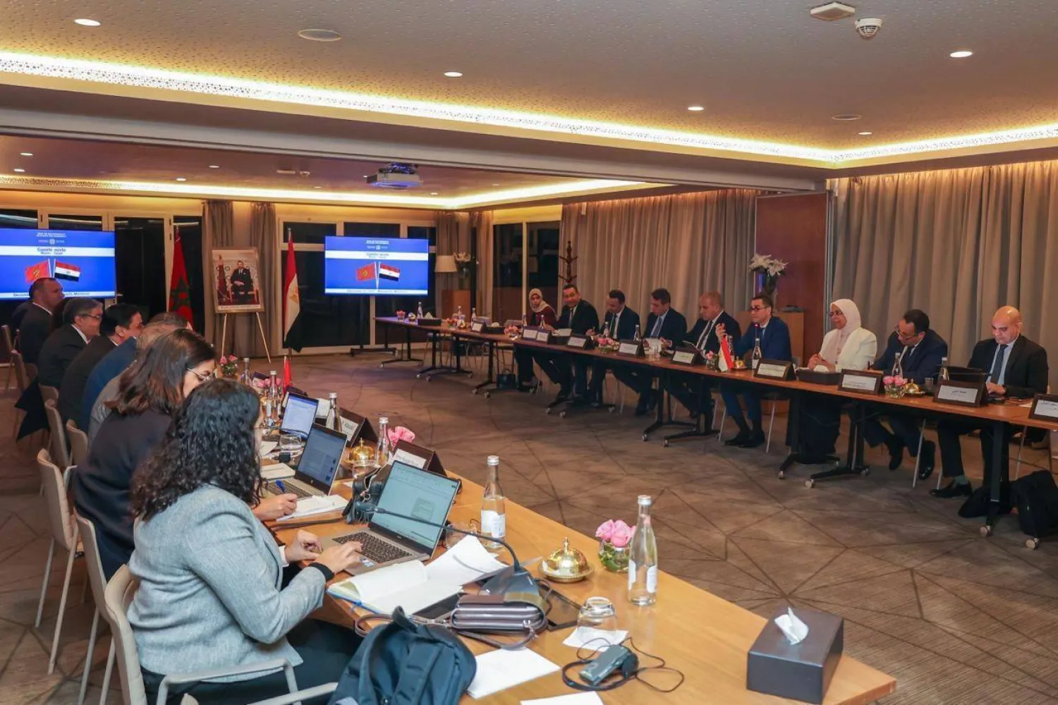 اجتماع الدورة الخامسة لـ«لجنة التجارة المصرية-المغربية» في ديسمبر الماضي (مجلس الوزراء المصري)