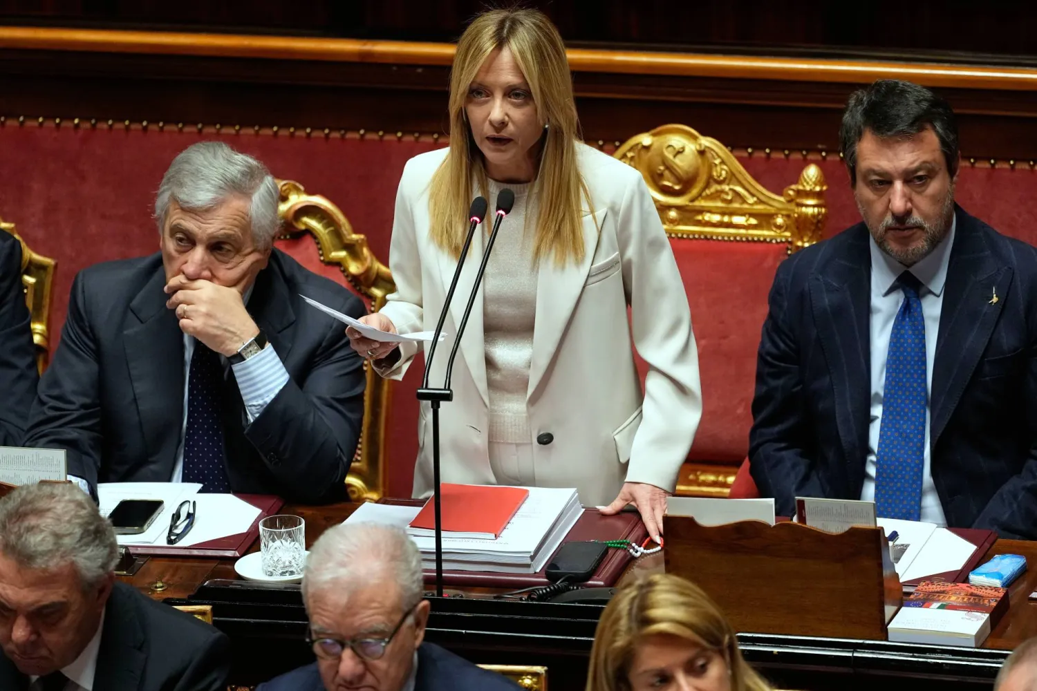 ميلوني تدلي بخطاب أمام البرلمان حول حرب إيران يوم 11 مارس (أ.ب)