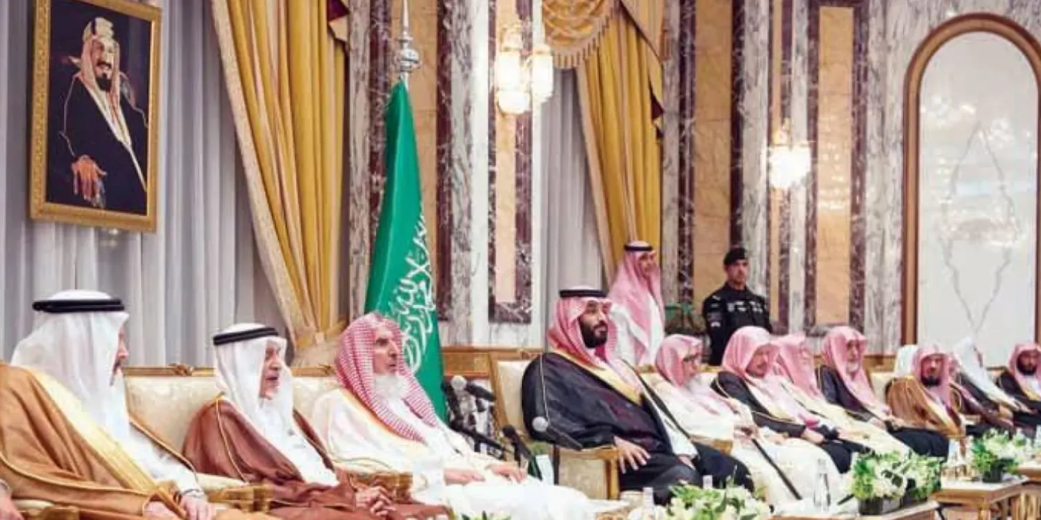 Saudi Crown Prince Mohammed bin Salman receives the pledge of allegiance as crown prince at Al-Safa Palace in Makkah(SPA).