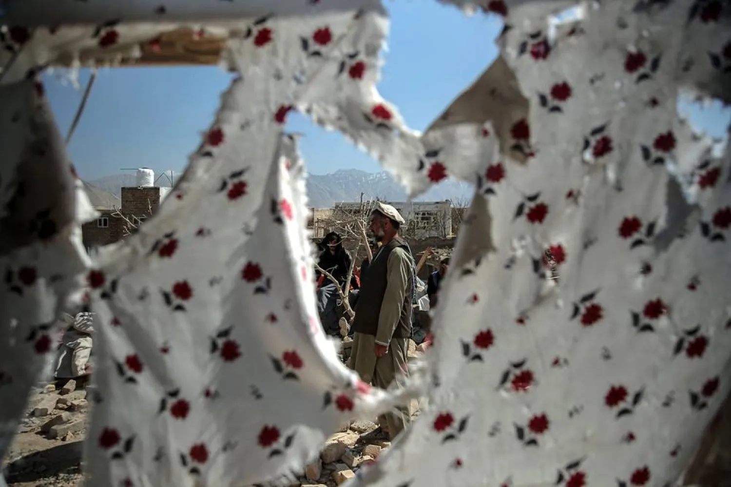 A man surveys the damage following alleged Pakistani airstrikes in Kabul, Afghanistan, 14 March 2026. (EPA)