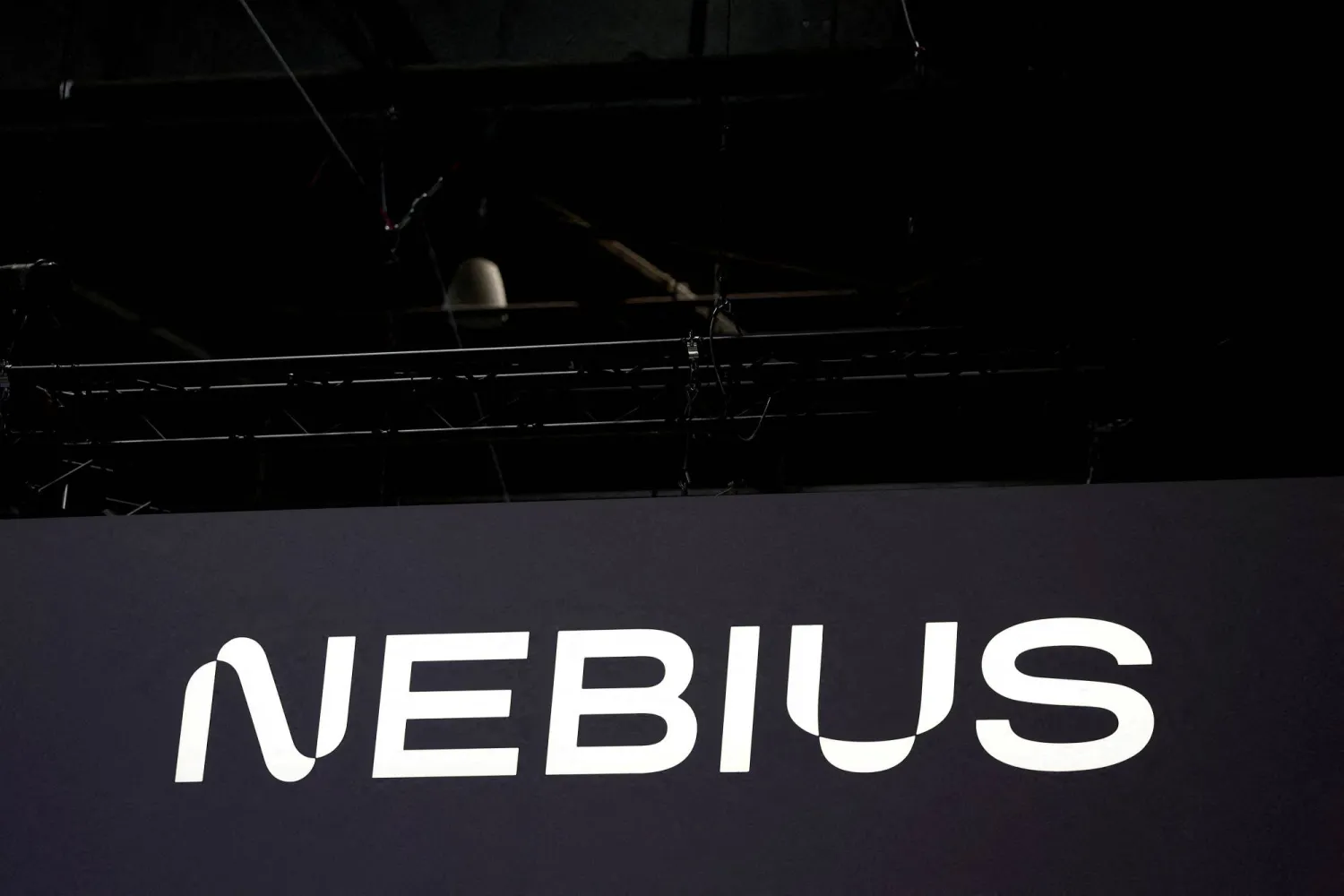 FILE PHOTO: The logo of Nebius during the Viva Technology conference dedicated to innovation and startups at Porte de Versailles exhibition center in Paris, France, June 12, 2025. REUTERS/Benoit Tessier/File Photo