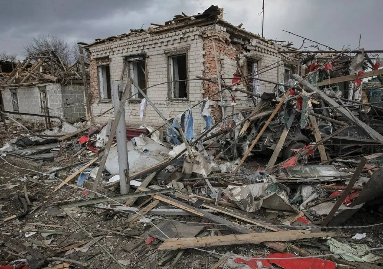  The site of the Russian missile strike, amid Russia's attack on Ukraine, in the village of Zaitseve, in Dnipropetrovsk region, Ukraine March 16, 2026. (Reuters)