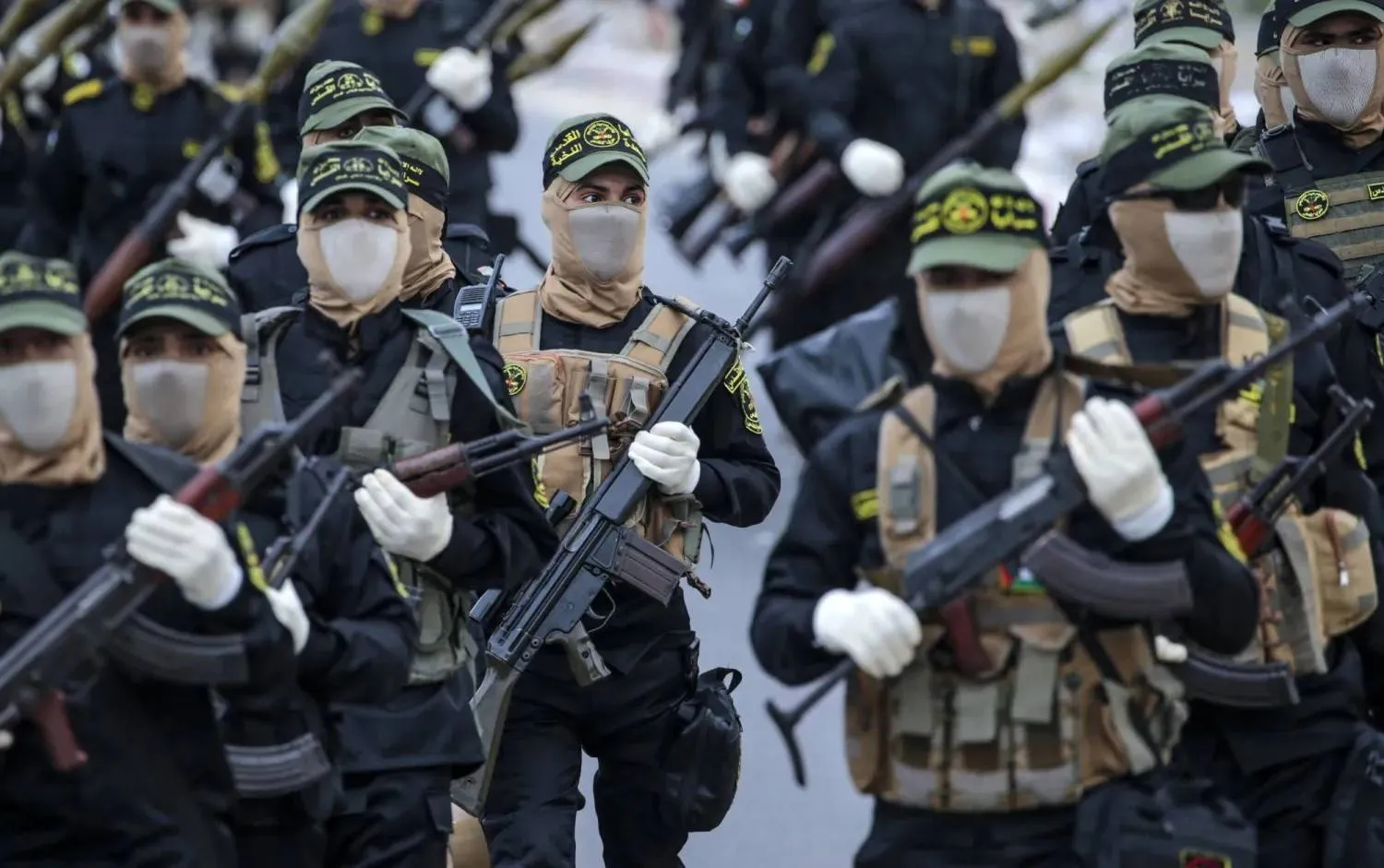 A group of Al-Quds Brigades fighters in Gaza, October 2023 (EPA)