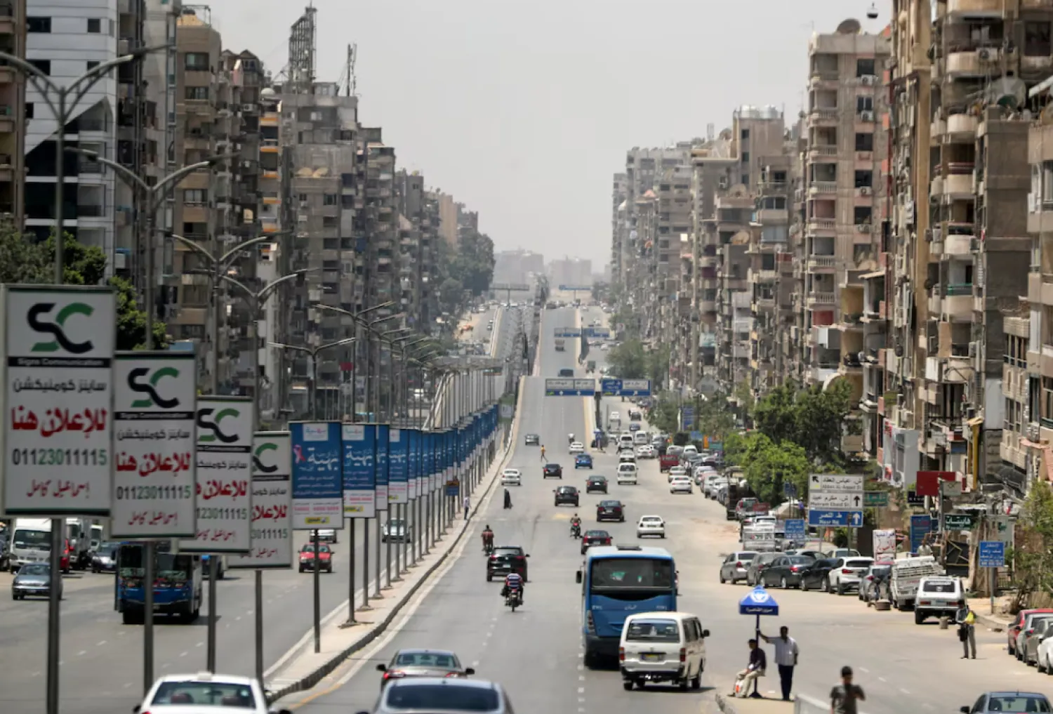 Cars are seen on a road at Nasr City, a suburb of Cairo, Egypt May 3, 2021. REUTERS/Mohamed Abd El Ghany 