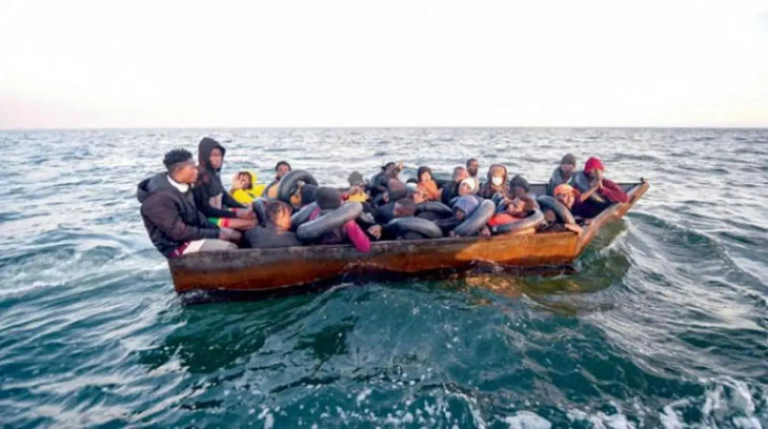 File photo: African migrants at sea in the Mediterranean. (AFP)
