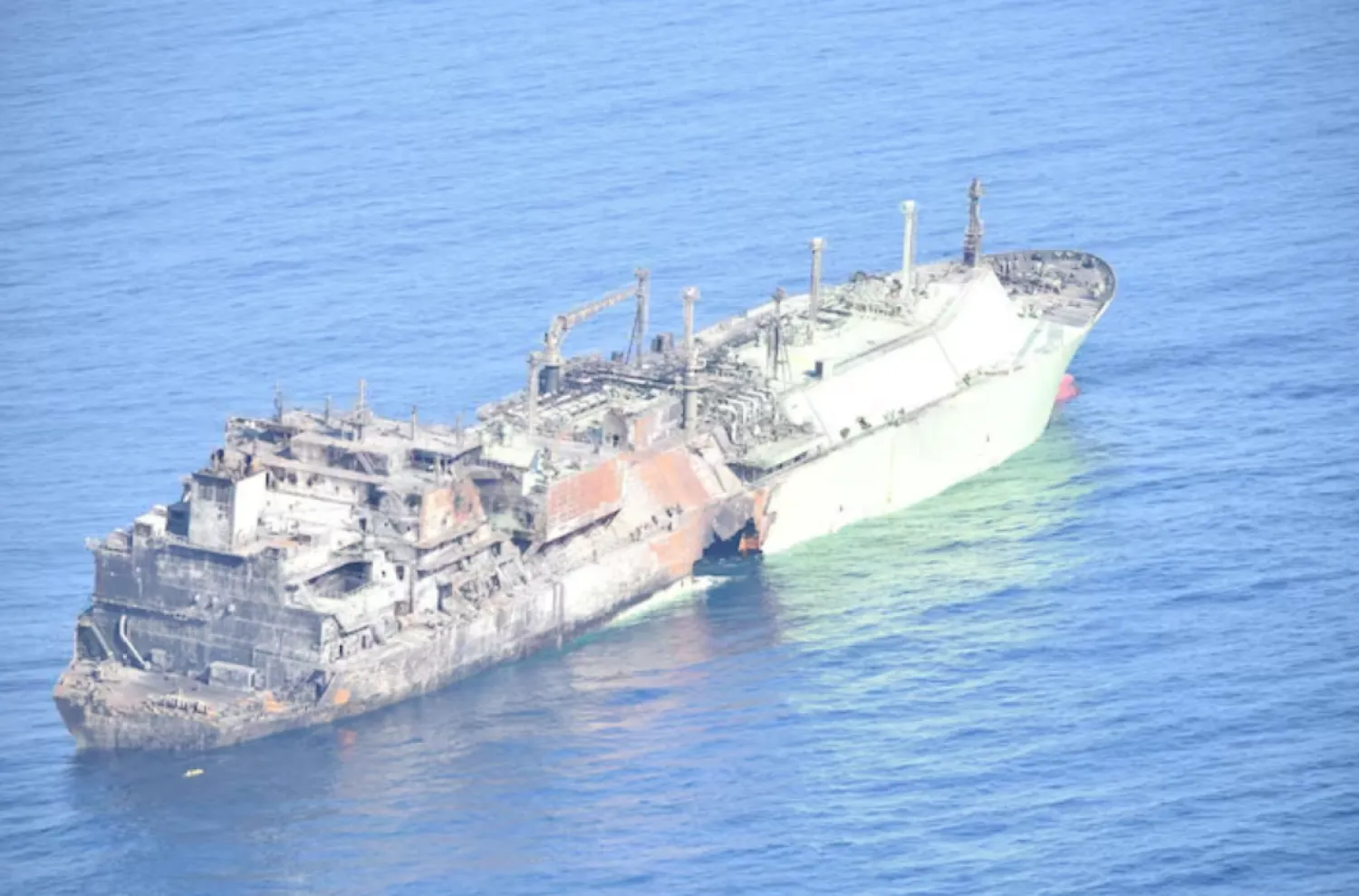 A Russian LNG tanker, Arctic Metagaz, damaged earlier this month and currently adrift without crew, floats in international waters in the Mediterranean Sea between Malta and the Italian islands of Lampedusa and Linosa, in this handout picture released on March 13, 2026. Marina Militare/Handout via REUTERS