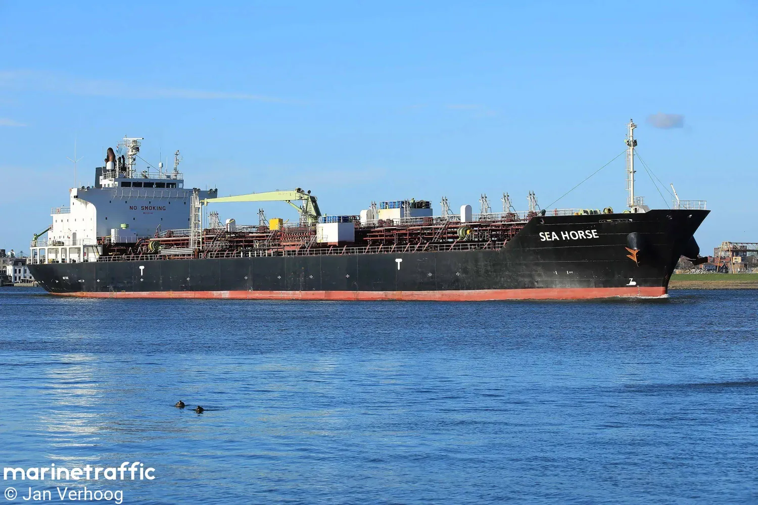 أرشيفية لناقلة النفط «سي هورس» التي ترفع علم هونغ كونغ قرب روزنبورغ بهولندا (أ.ف.ب)